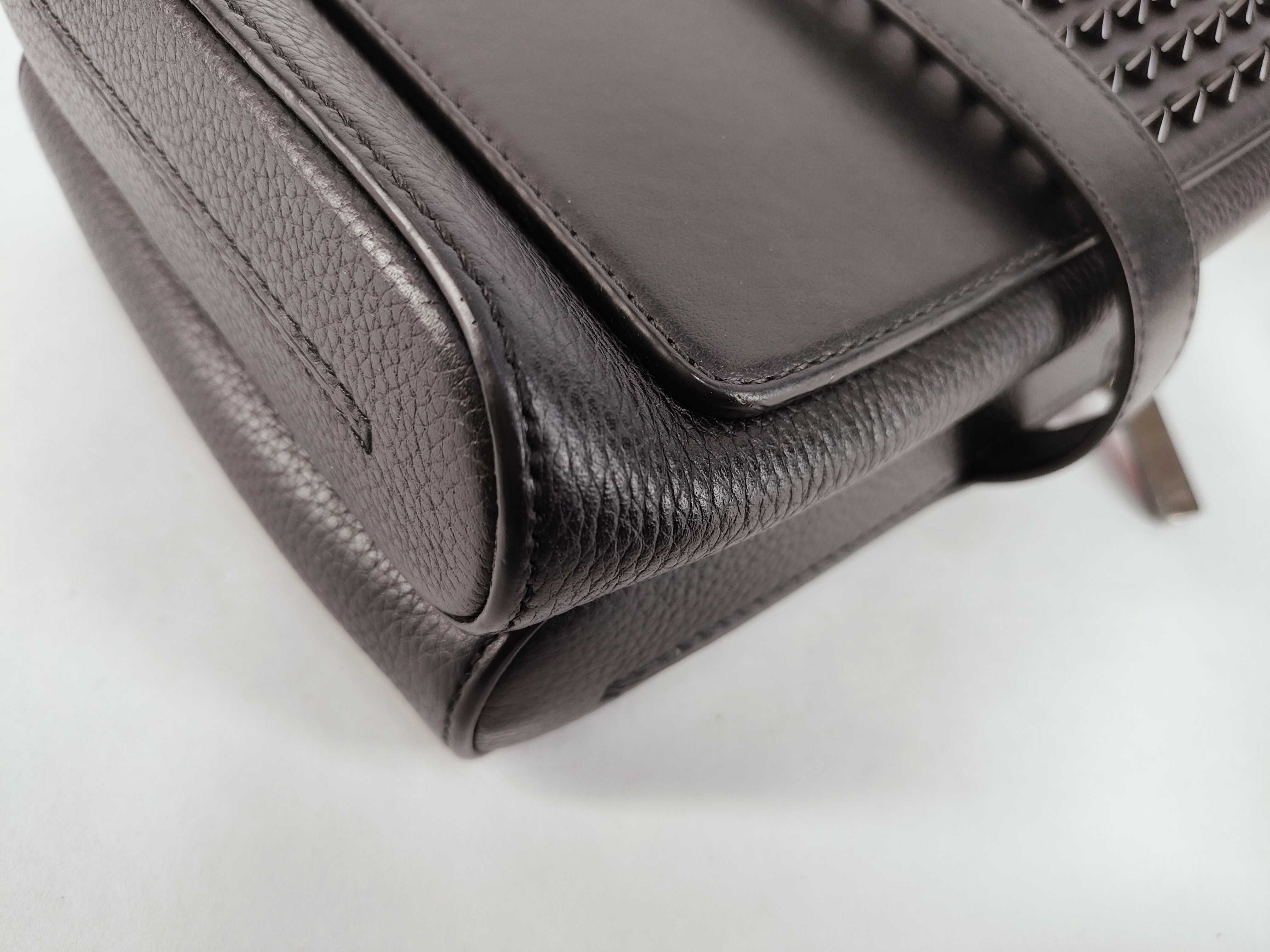 Rockstud Beneche Reporter Leather x Stud Shoulder Bag, Black — view 6
