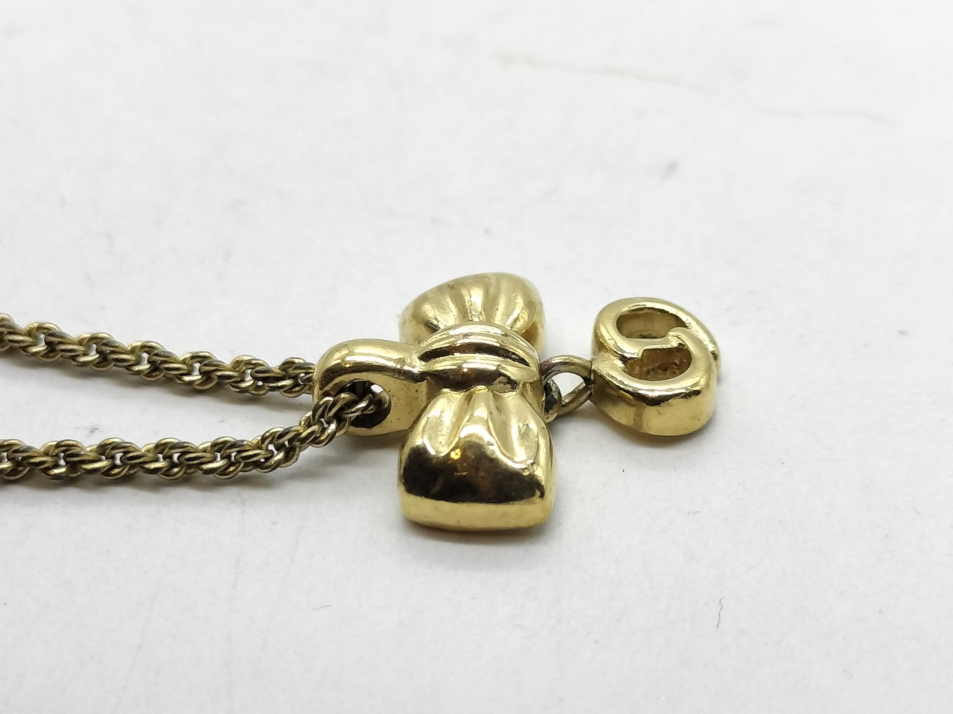 Gold-Plated CD Logo Ribbon Necklace — view 3