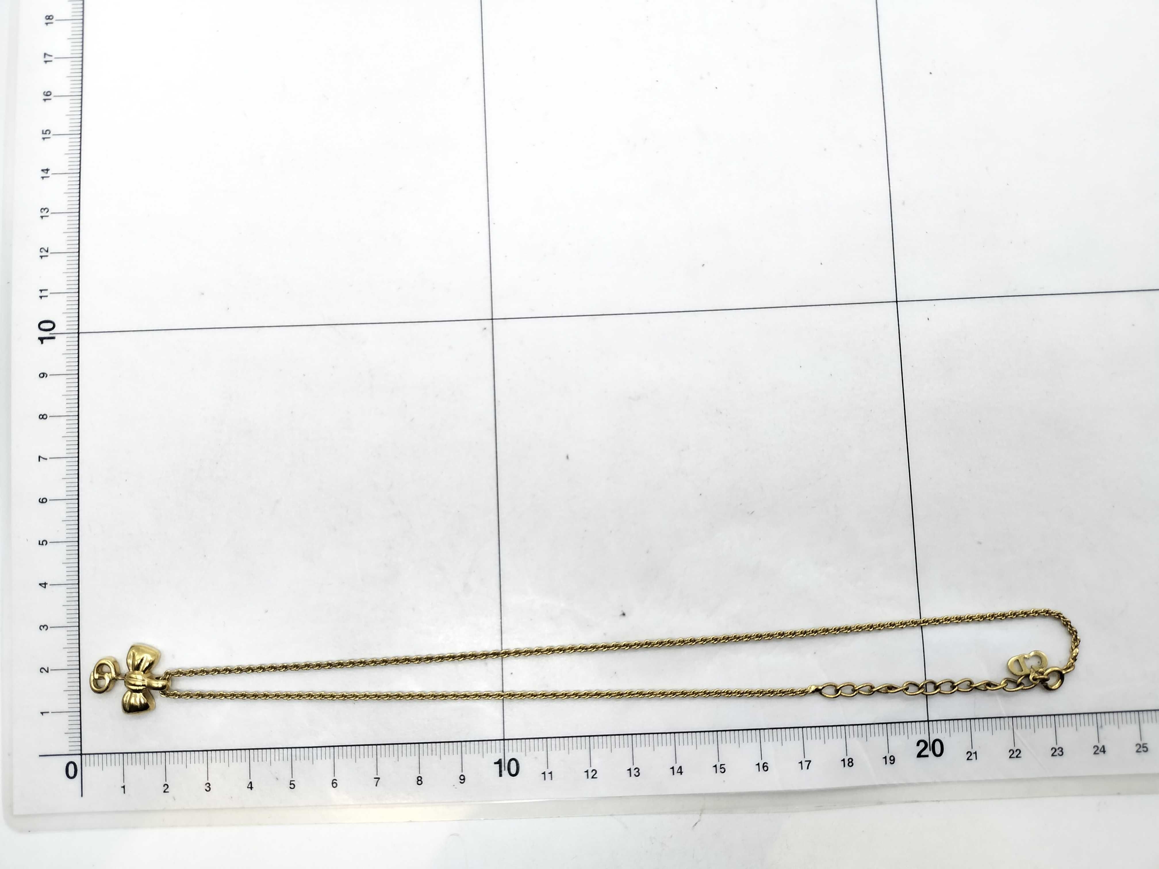 Gold-Plated CD Logo Ribbon Necklace — view 6