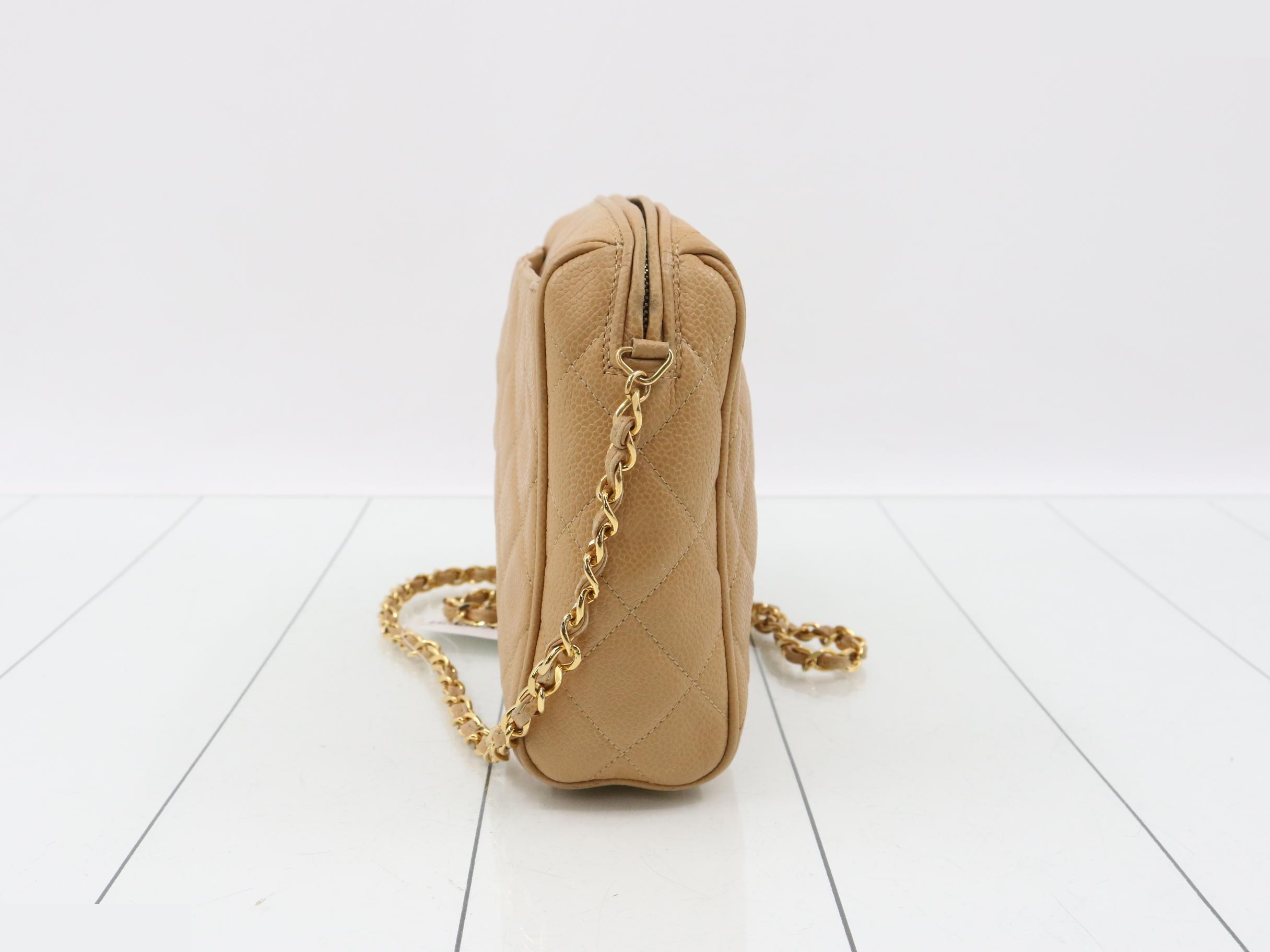 Matelassé Coco Mark Caviar Skin Chain Shoulder Bag — view 3