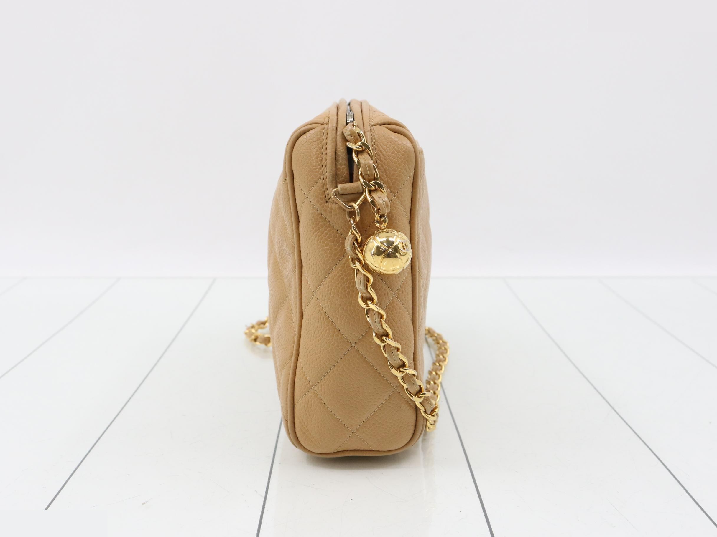 Matelassé Coco Mark Caviar Skin Chain Shoulder Bag — view 4