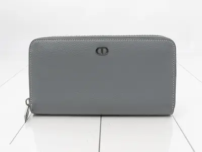 Round zipper long wallet, bag/wallet, gray