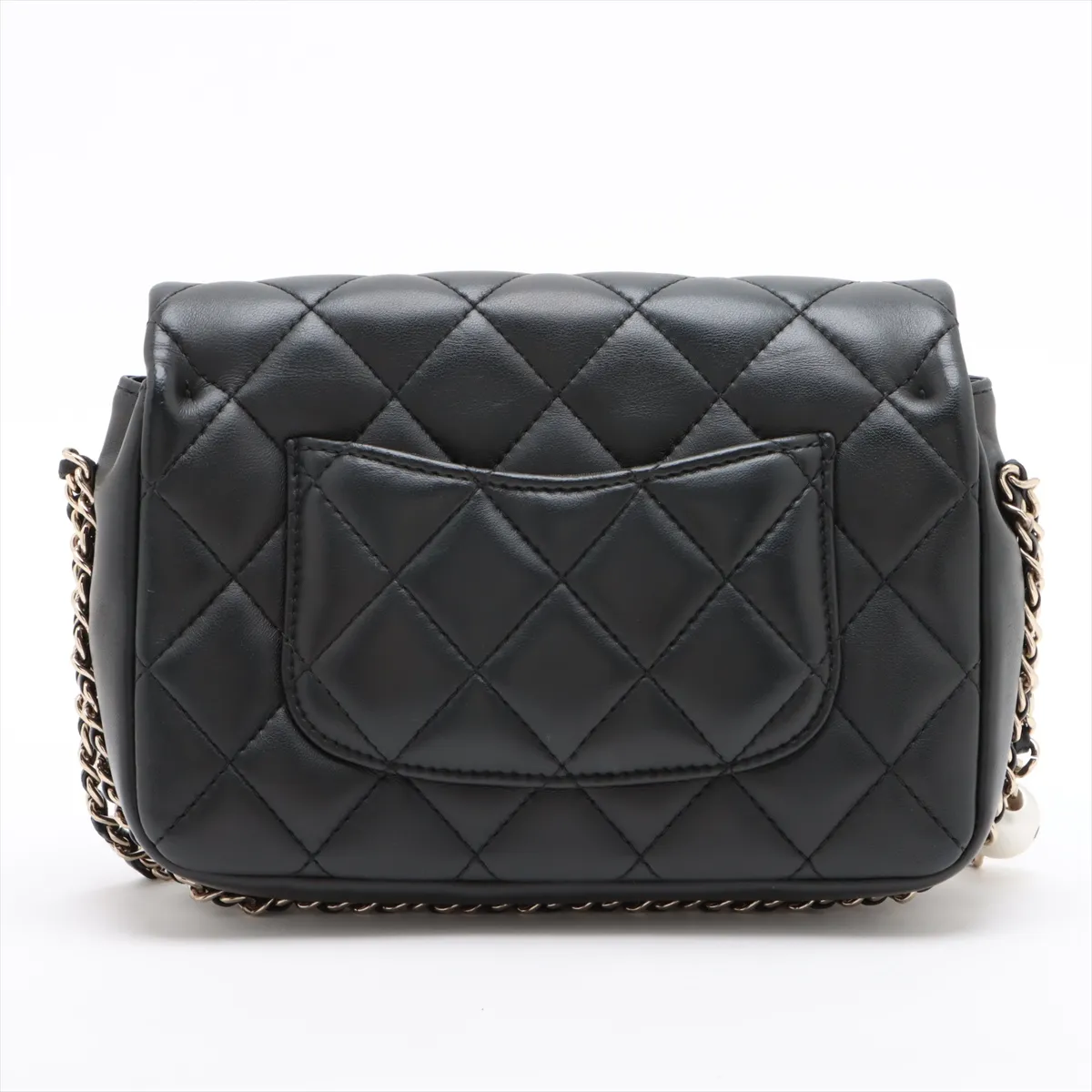 Matelasse Lambskin Chain Shoulder Bag Pearl Black Gold Hardware 29364216 29th Series — view 2