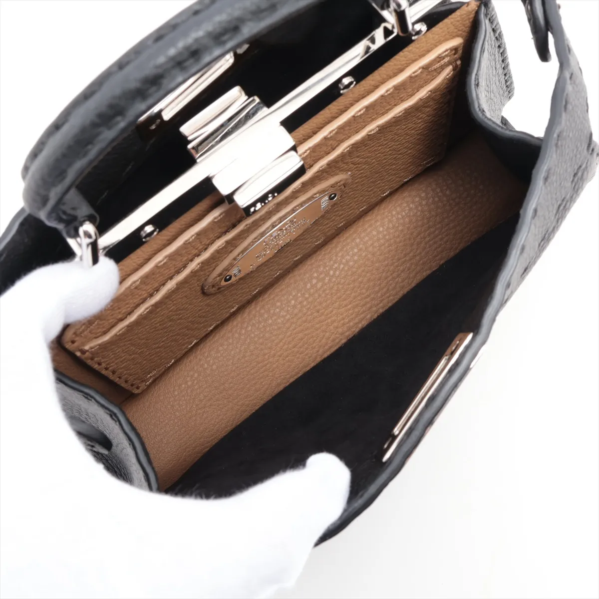 Selleria Peekaboo Ic You Small Leather 2WAY Handbag Black 8BN327 — view 8