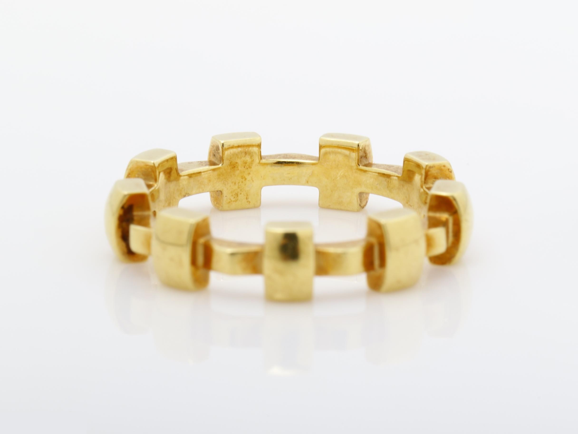 Vintage Matelassé Ring, 750YG, 4.8g, Size #11 — view 4