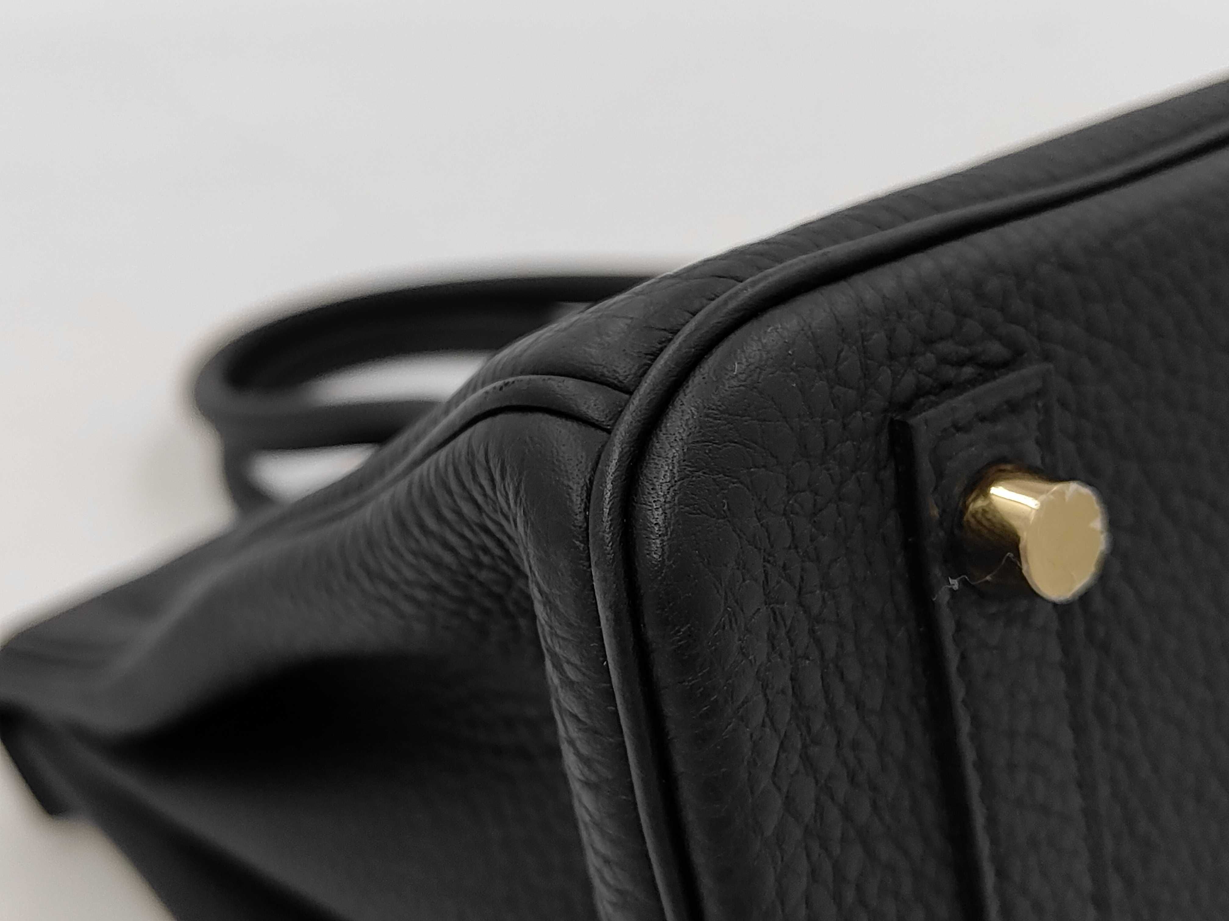 Birkin 30 Black Handbag with Gold Hardware — view 6