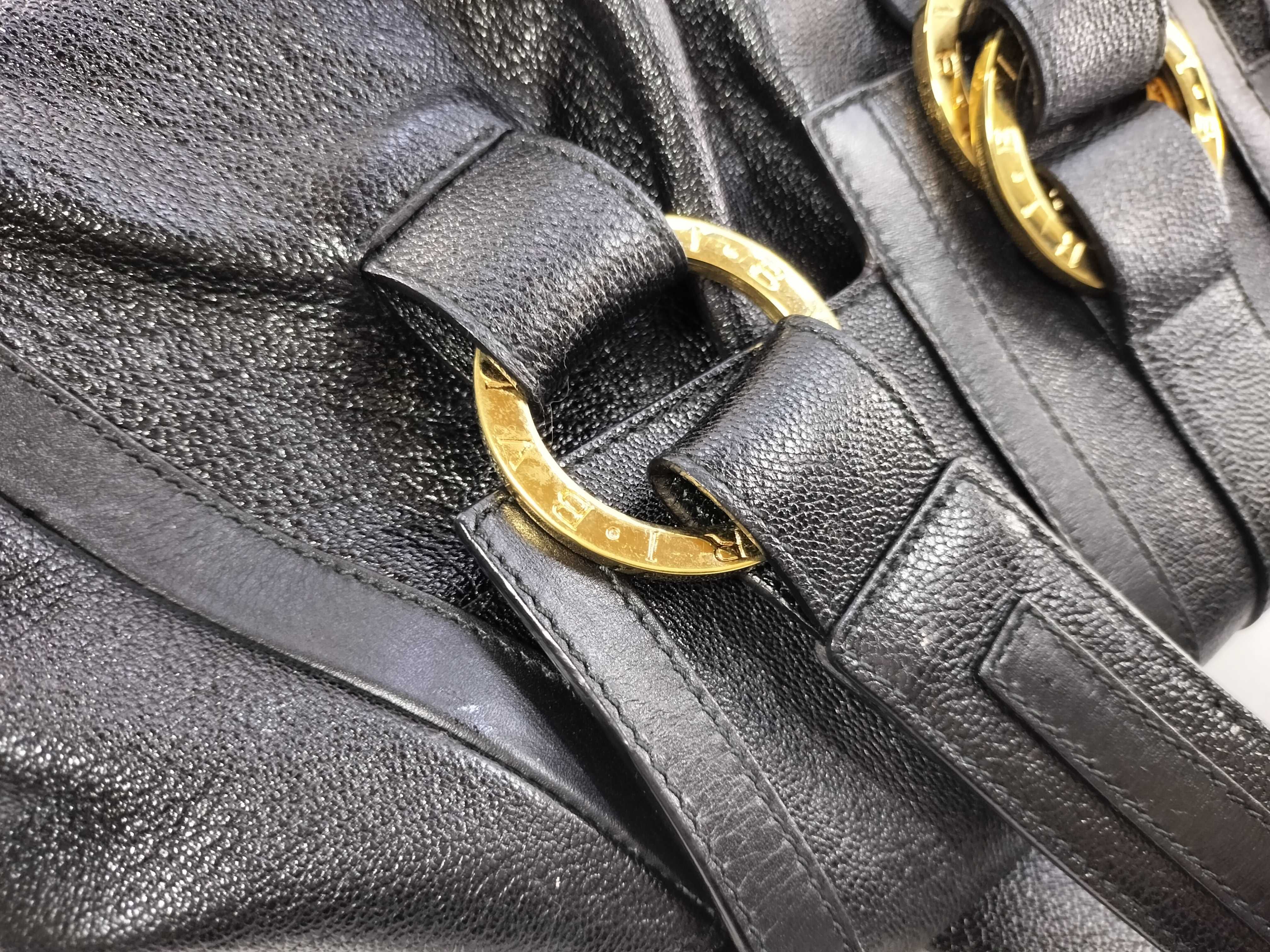 Bulgari Leather Handbag Flap Tote Bag — view 5