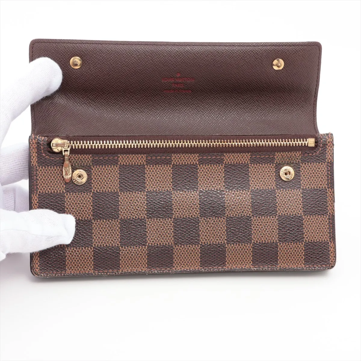 Damier Portefeuille Accordion N60002 TH0046 Brown Long Wallet — view 3