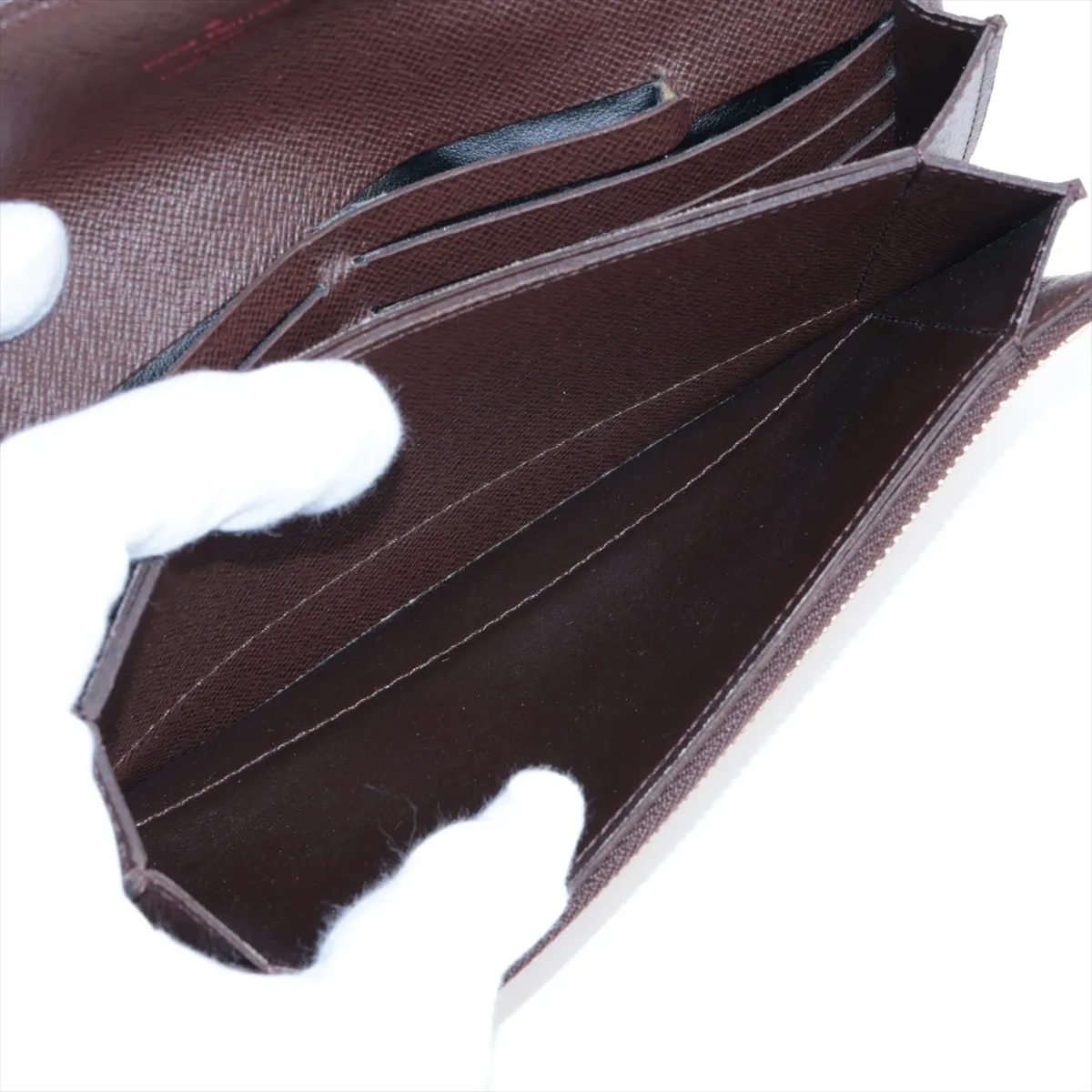 Damier Portefeuille Accordion N60002 TH0046 Brown Long Wallet — view 6
