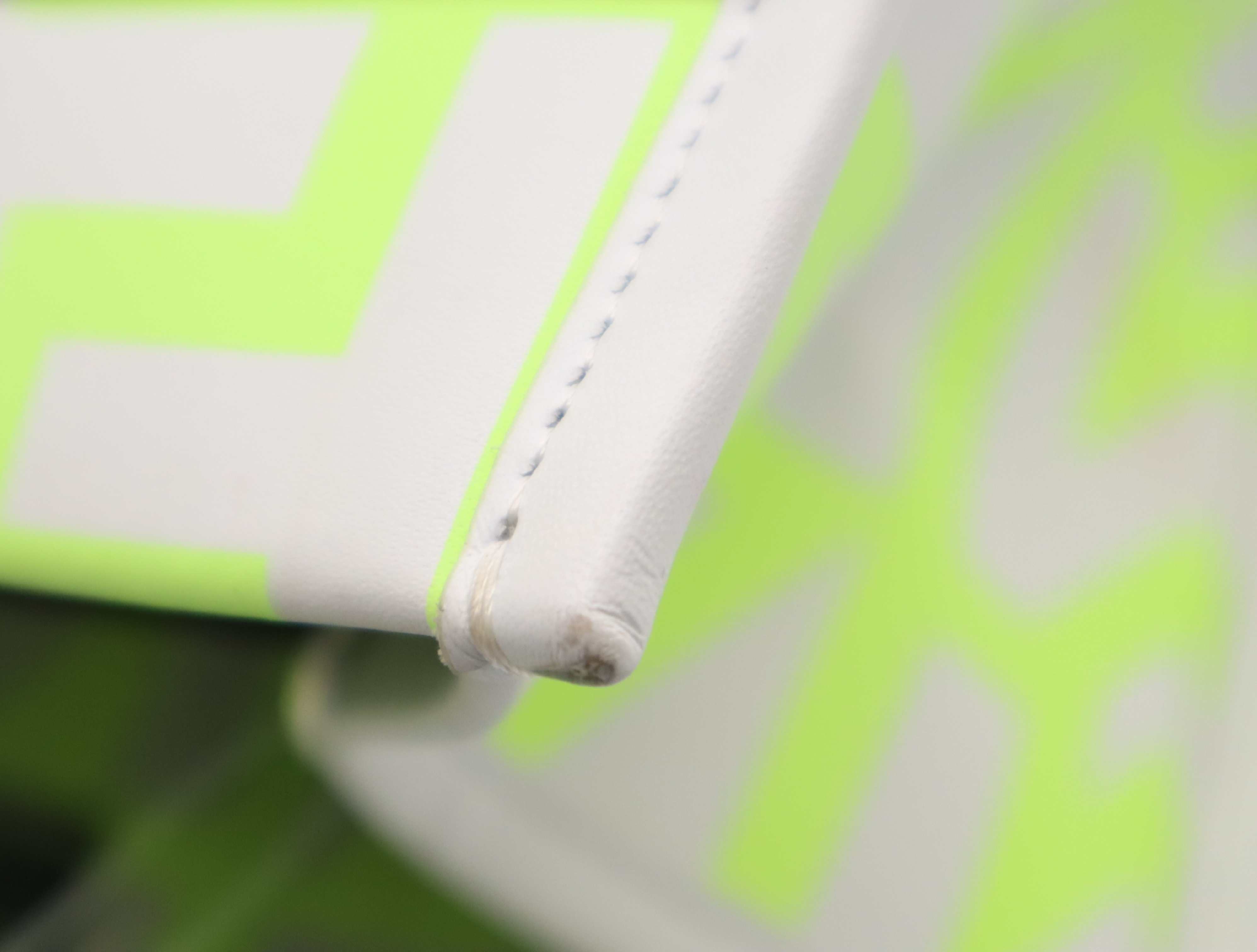 Sunshine Leather Tote Bag - Marc Jacobs Collaboration - Fluorescent Yellow, White, Silver Hardware — view 11