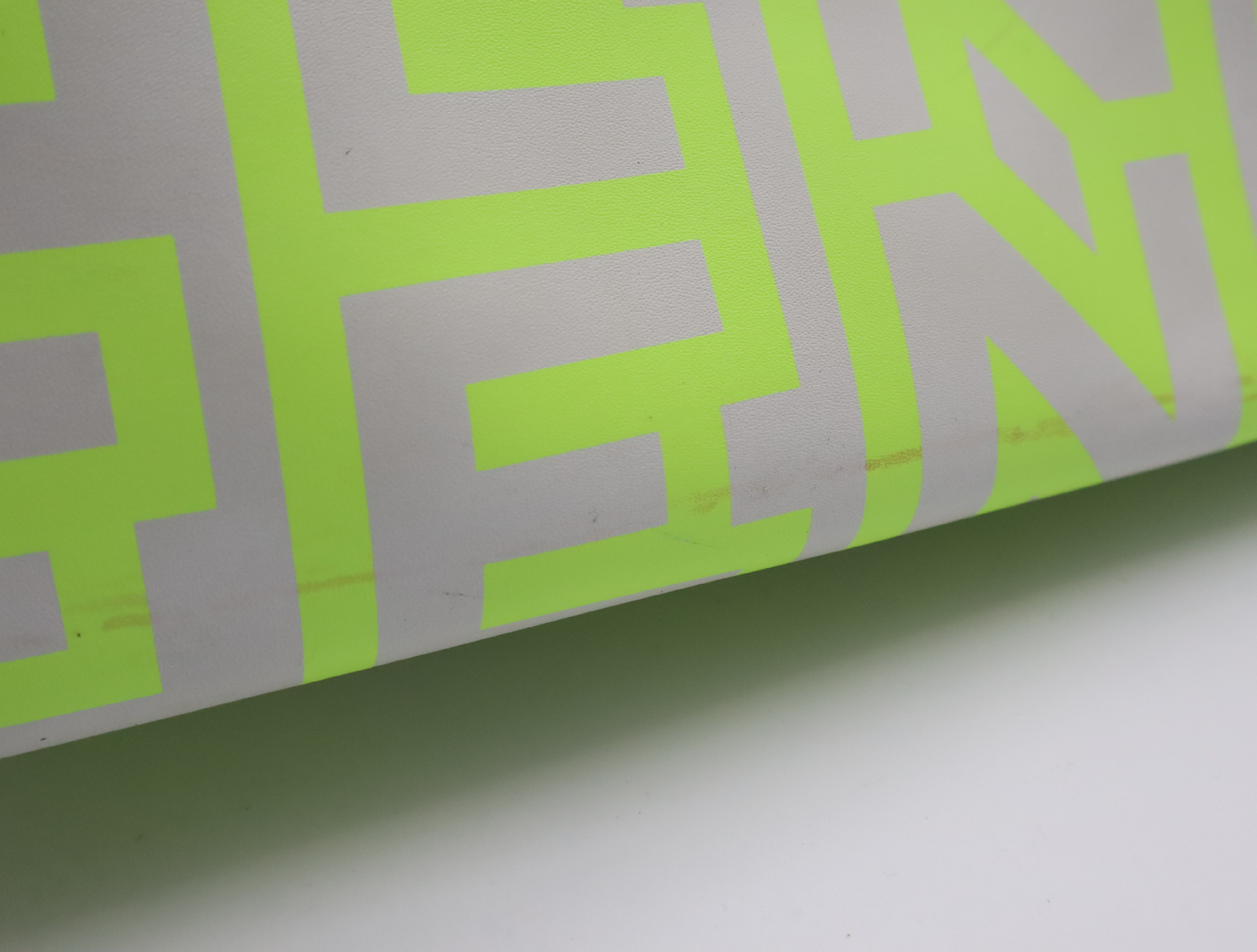 Sunshine Leather Tote Bag - Marc Jacobs Collaboration - Fluorescent Yellow, White, Silver Hardware — view 13