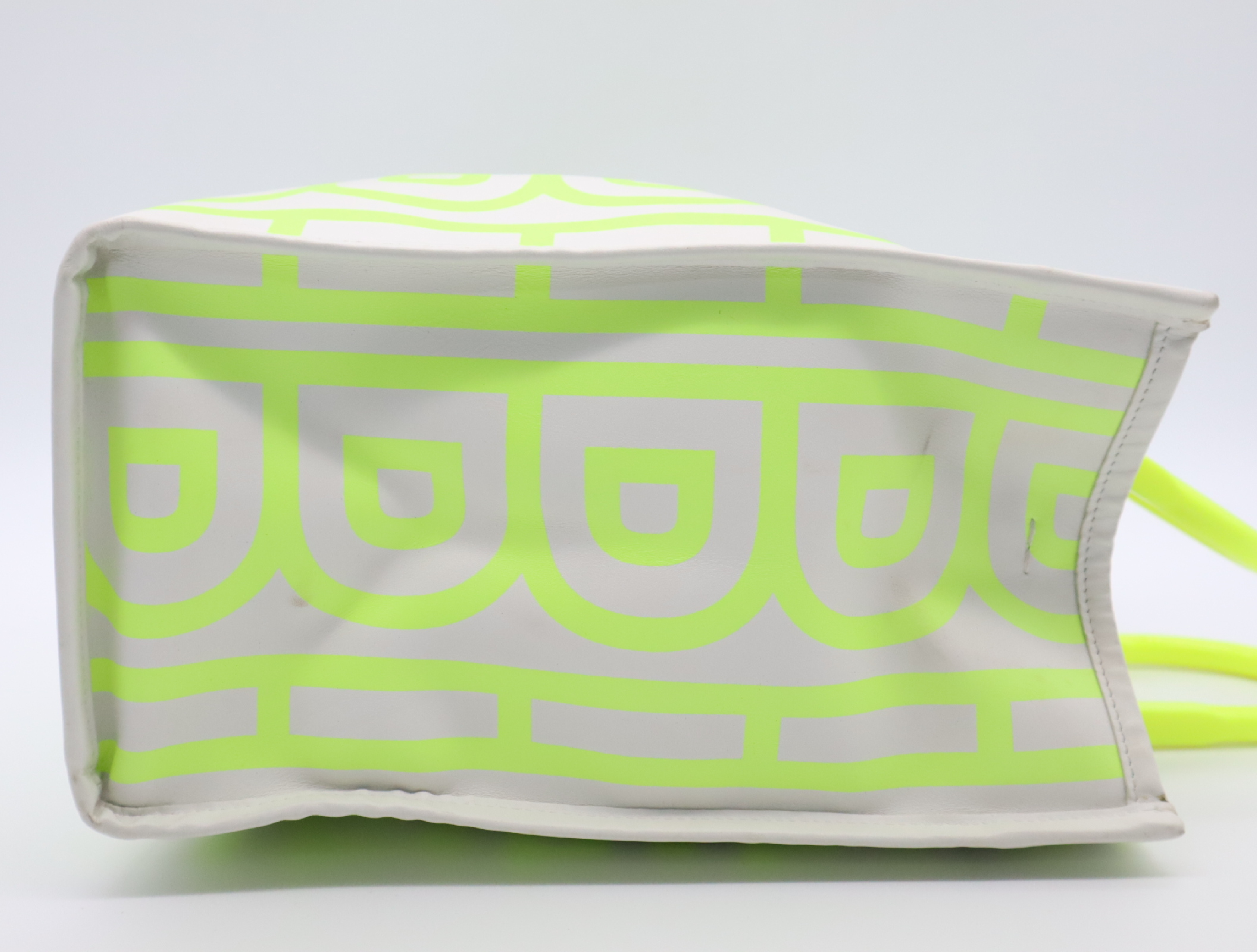 Sunshine Leather Tote Bag - Marc Jacobs Collaboration - Fluorescent Yellow, White, Silver Hardware — view 5