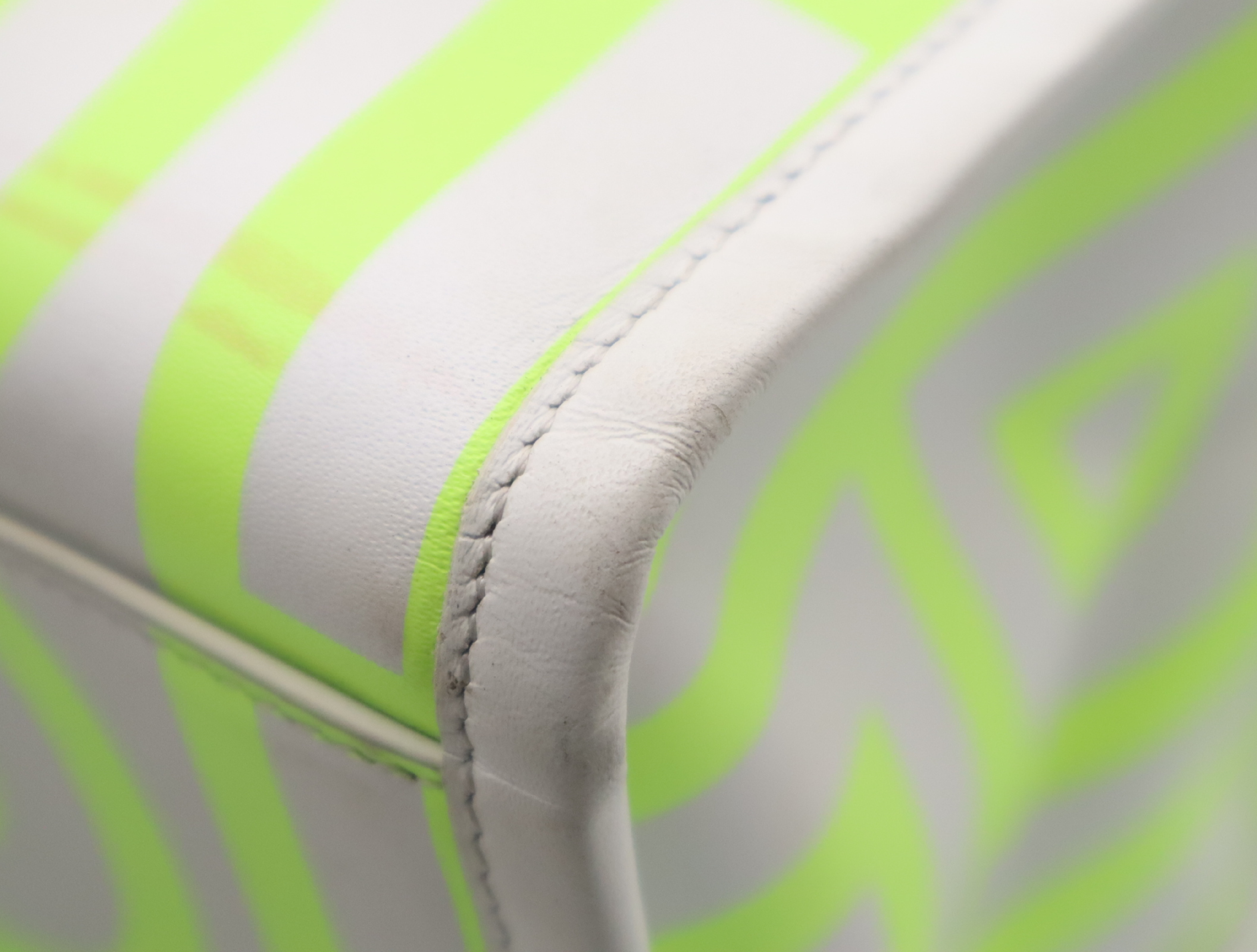 Sunshine Leather Tote Bag - Marc Jacobs Collaboration - Fluorescent Yellow, White, Silver Hardware — view 6