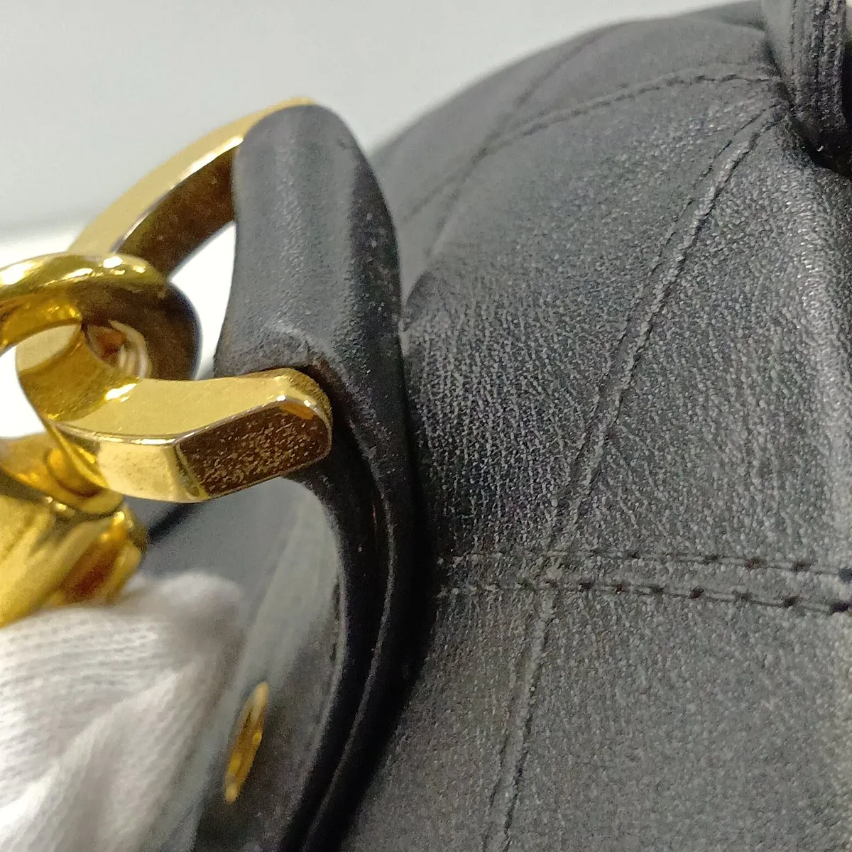 Bicolore Lambskin 2-Way Boston Bag, Black with Gold Hardware, Item No. 2479334 (Serial Number 2) — view 14