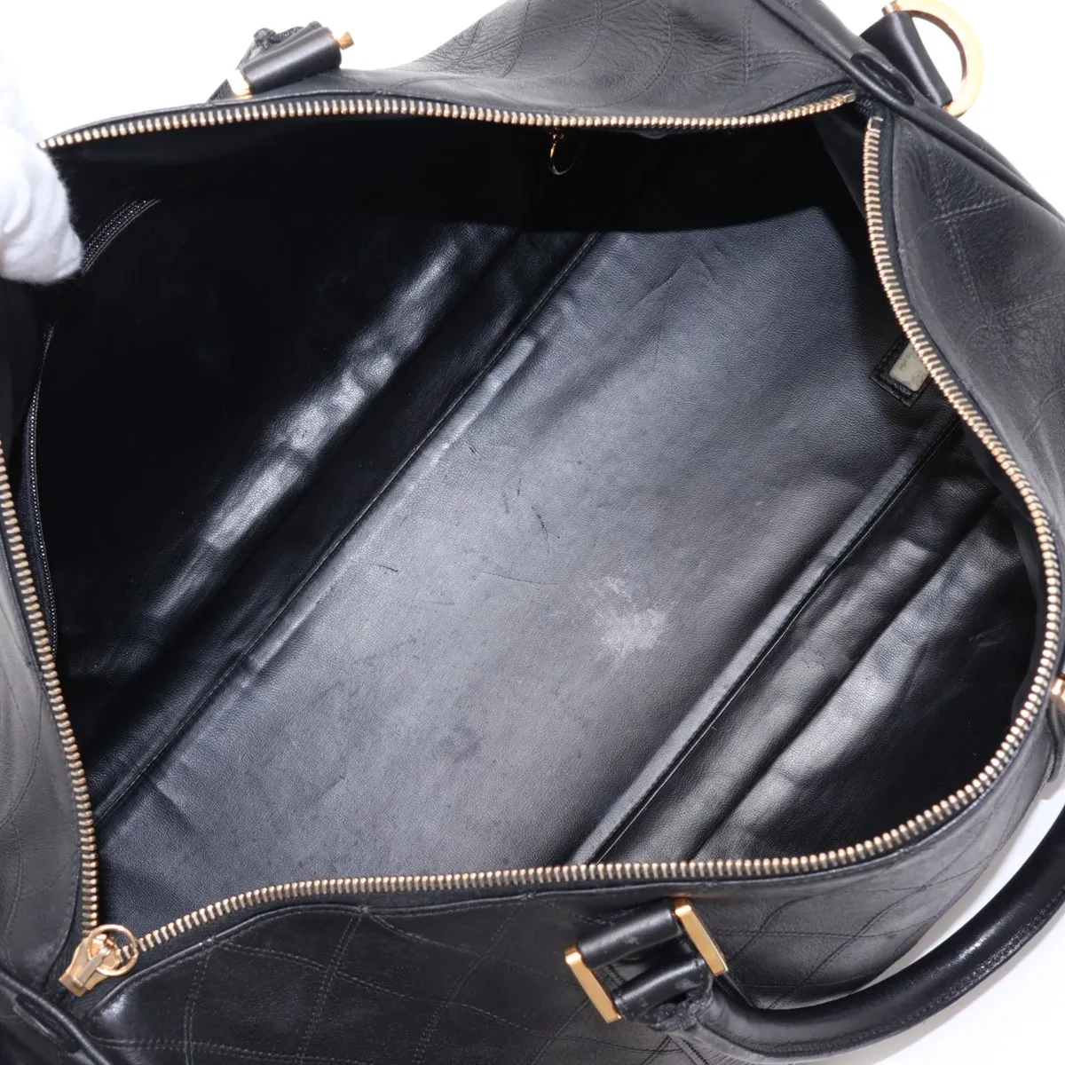 Bicolore Lambskin 2-Way Boston Bag, Black with Gold Hardware, Item No. 2479334 (Serial Number 2) — view 8