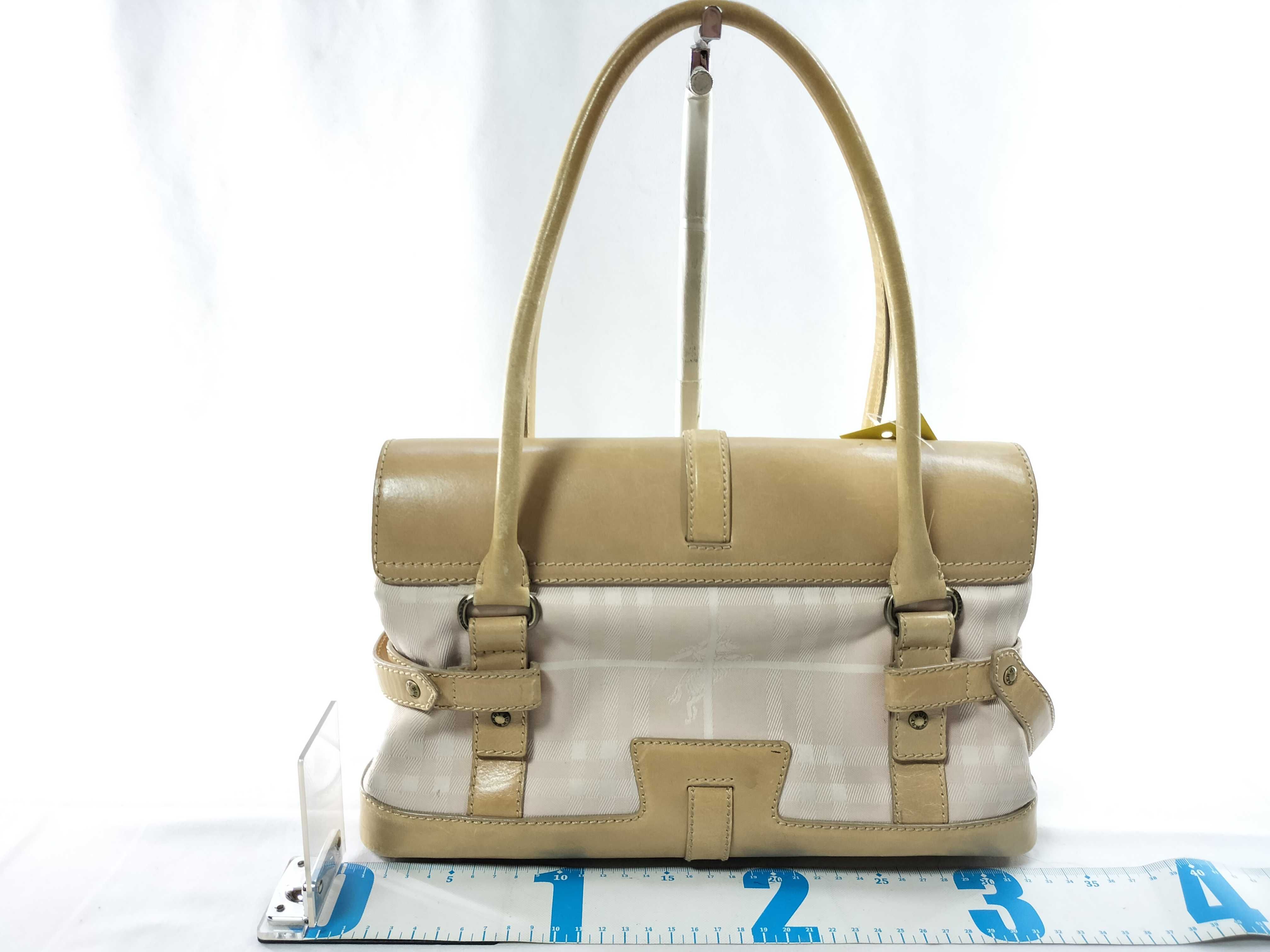 Leather x Check Handbag Tote Bag — view 2