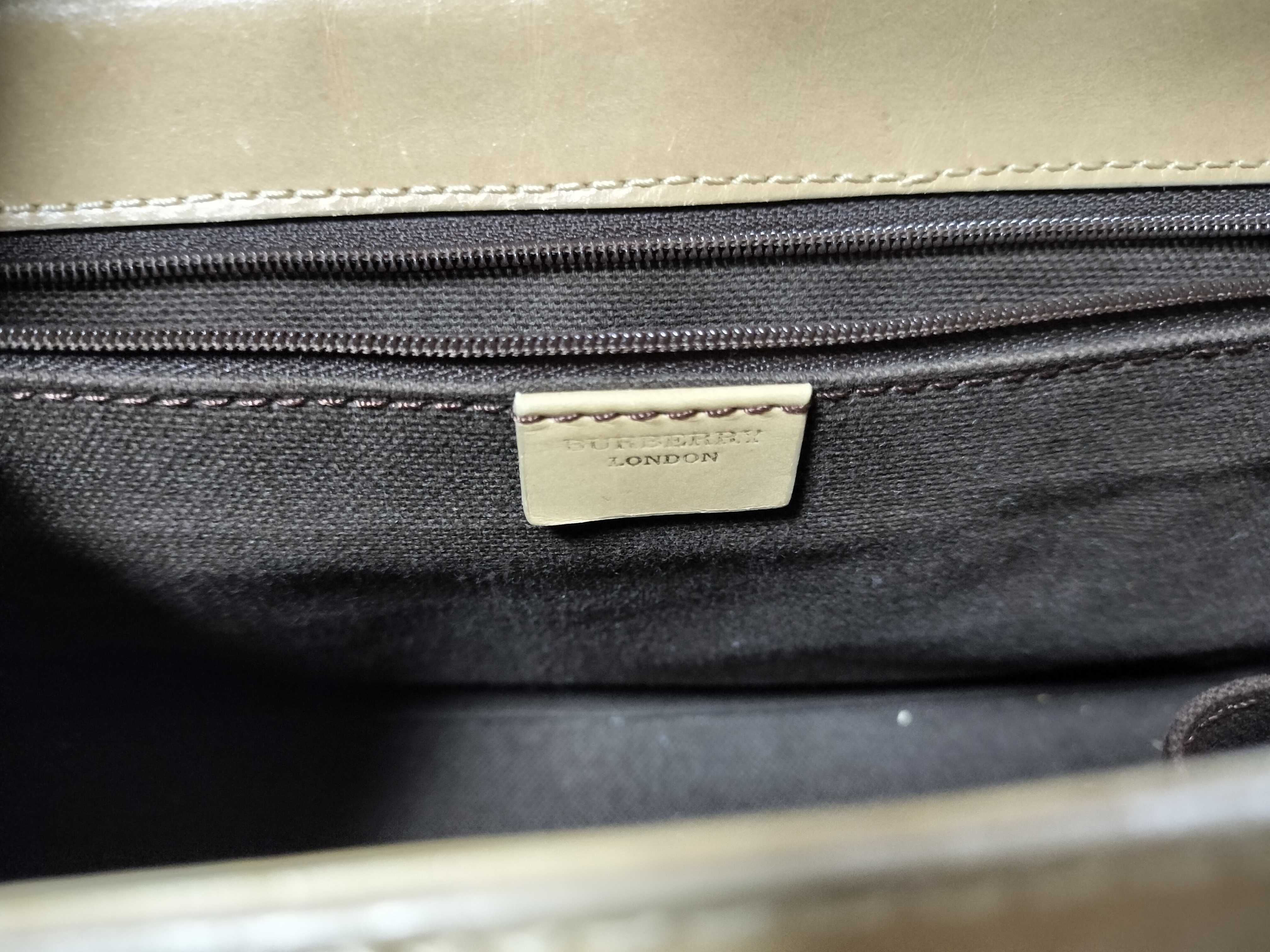 Leather x Check Handbag Tote Bag — view 12