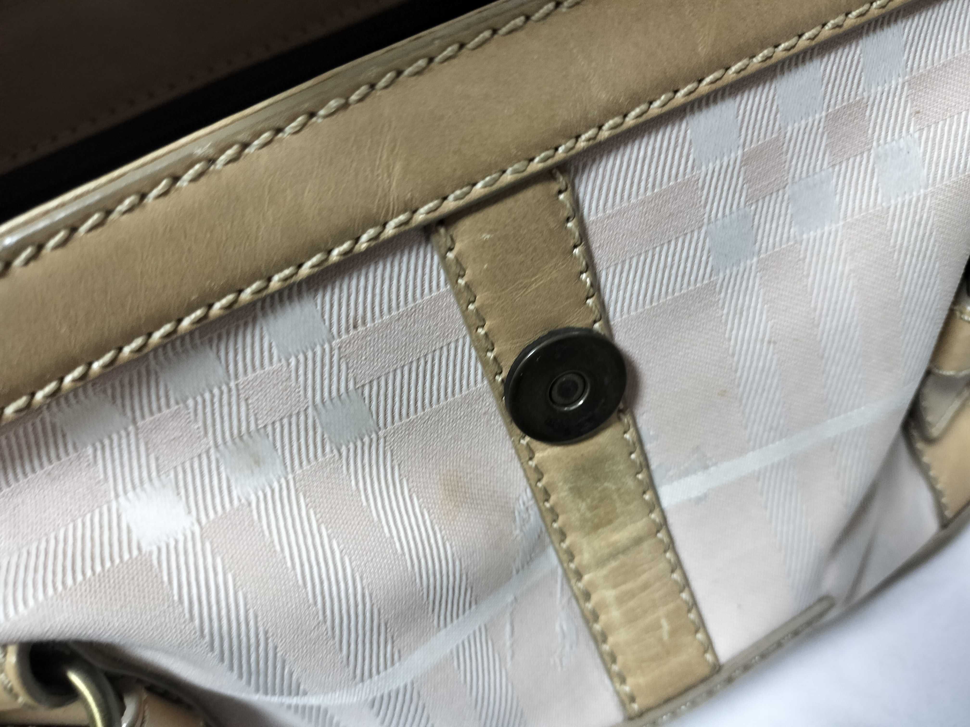 Leather x Check Handbag Tote Bag — view 13