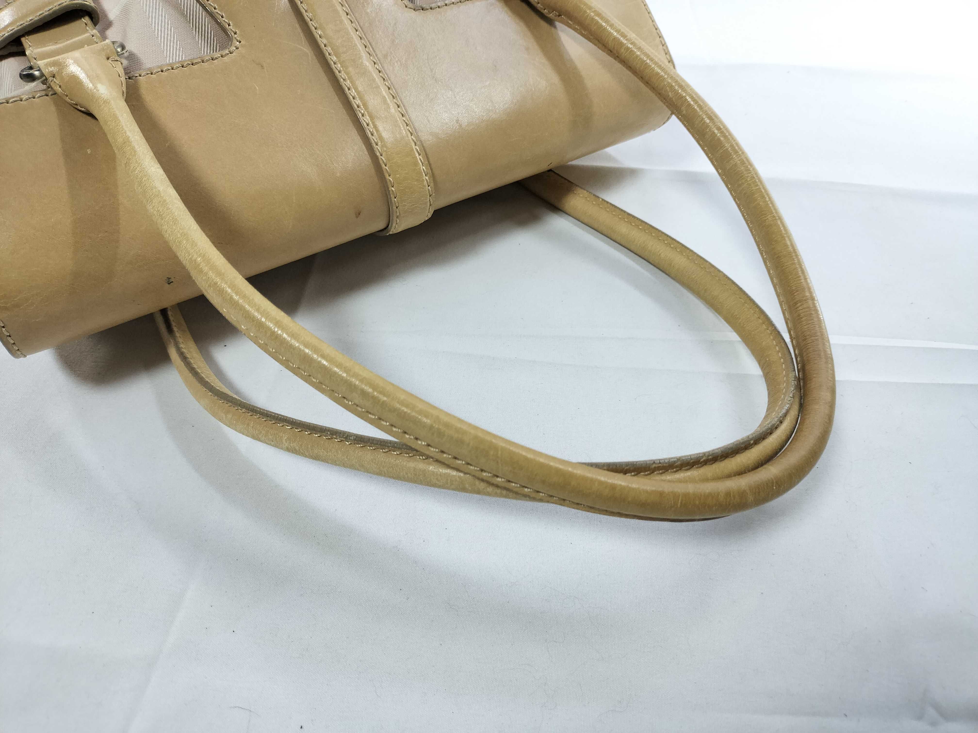 Leather x Check Handbag Tote Bag — view 3