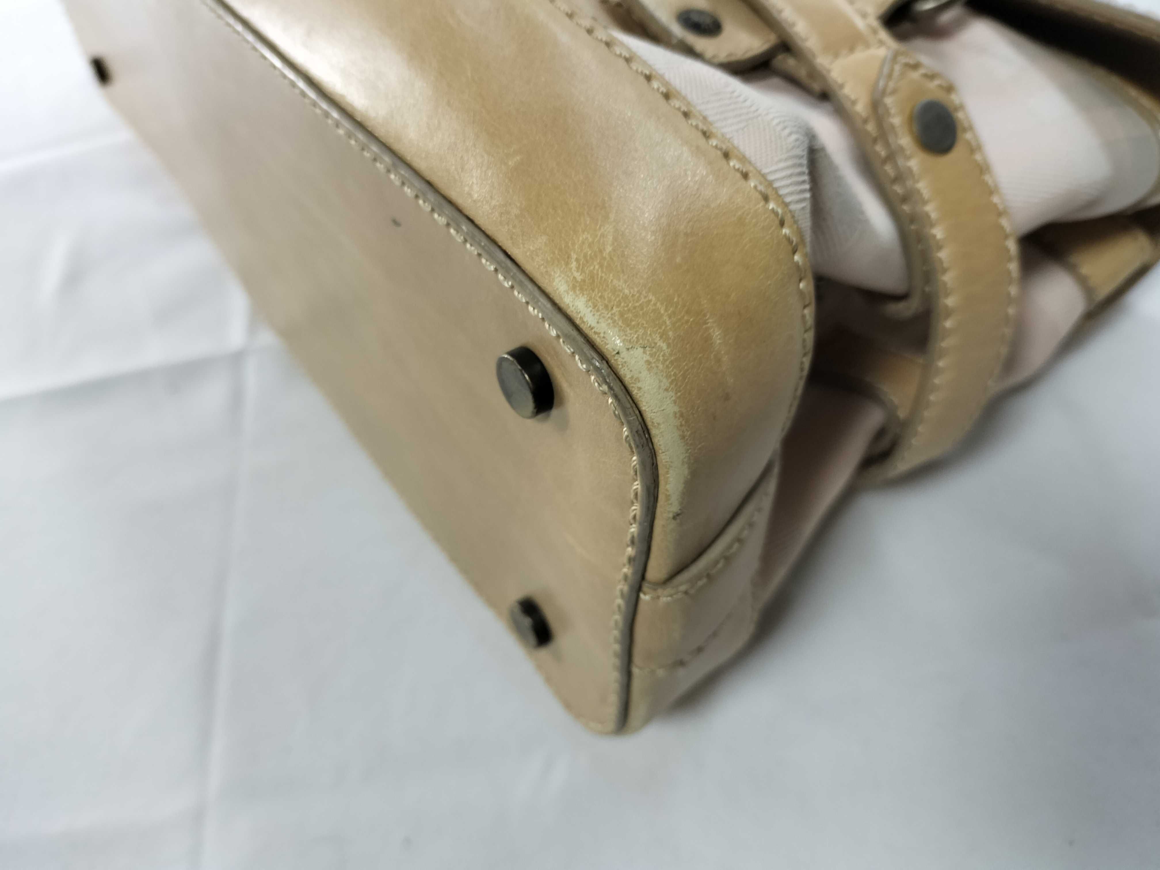 Leather x Check Handbag Tote Bag — view 6