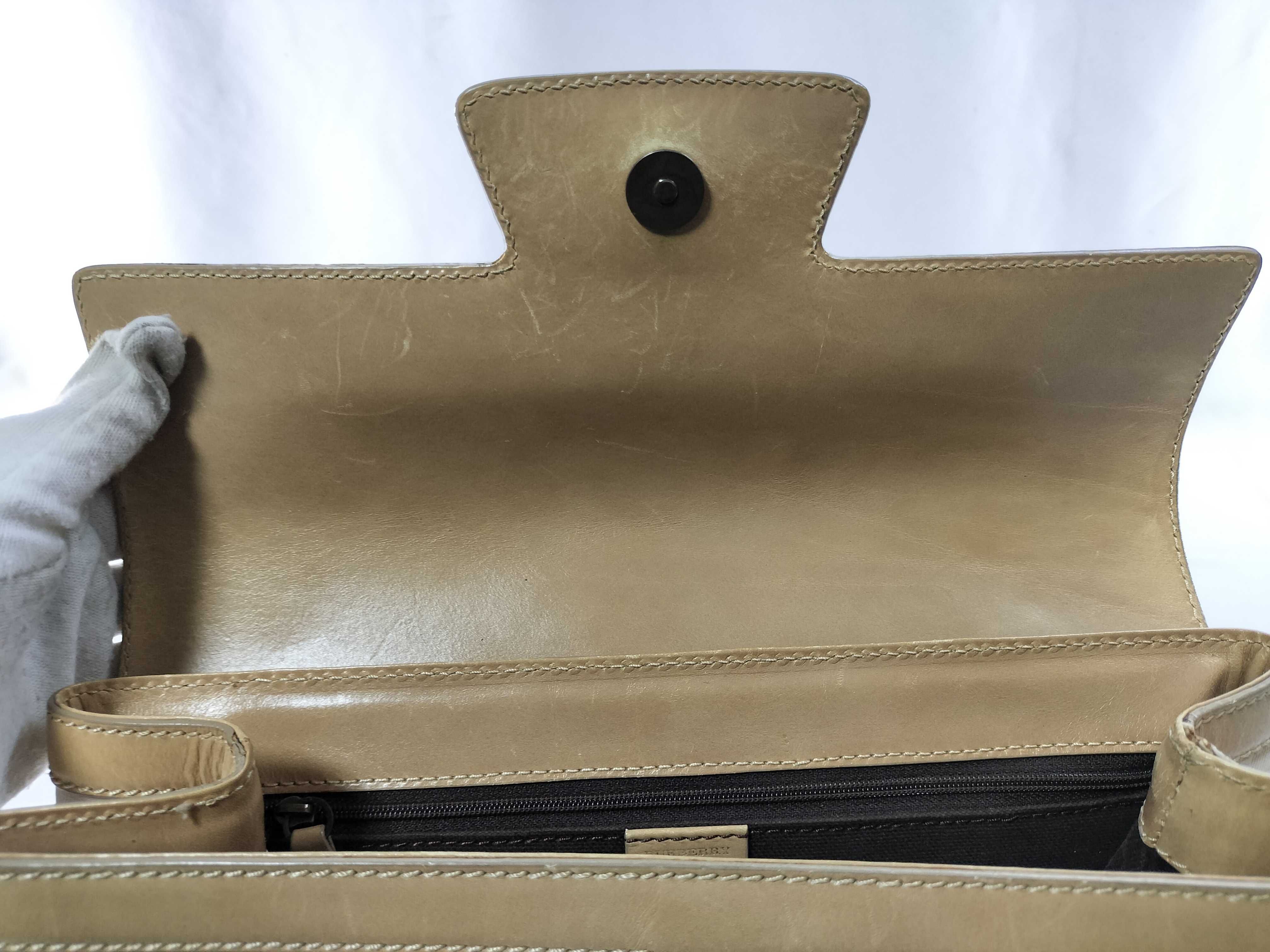 Leather x Check Handbag Tote Bag — view 8