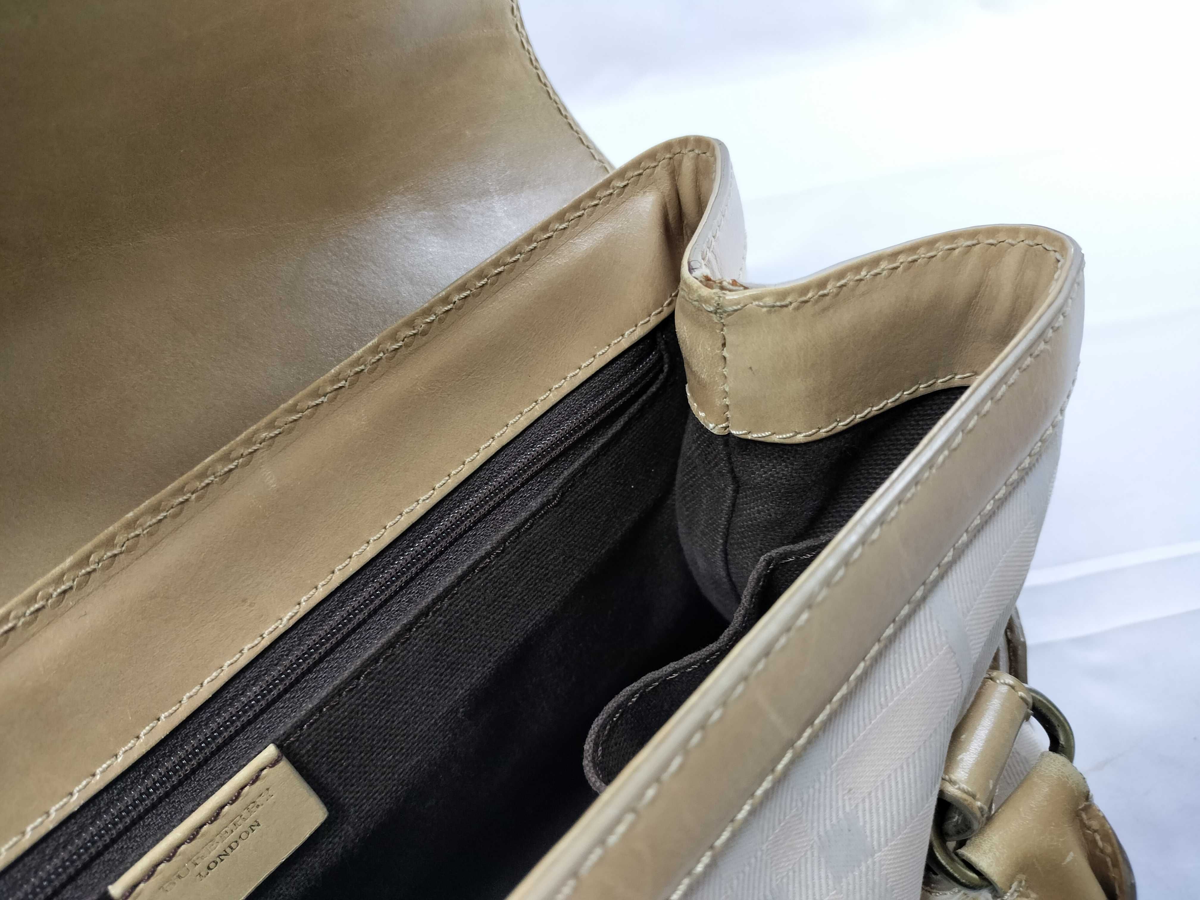 Leather x Check Handbag Tote Bag — view 9