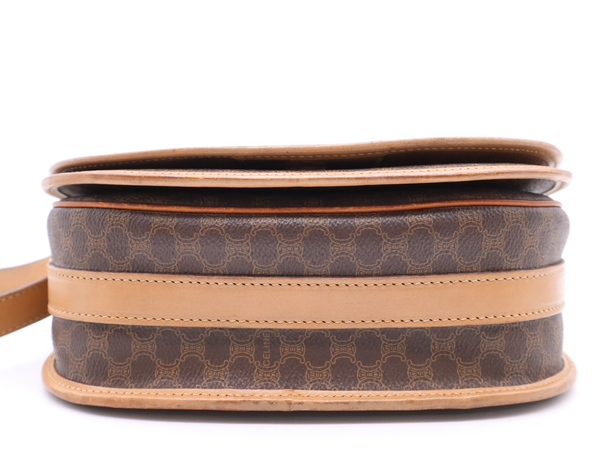 PVC x Leather Macadam Shoulder Bag, Brown, Gold Hardware — view 4