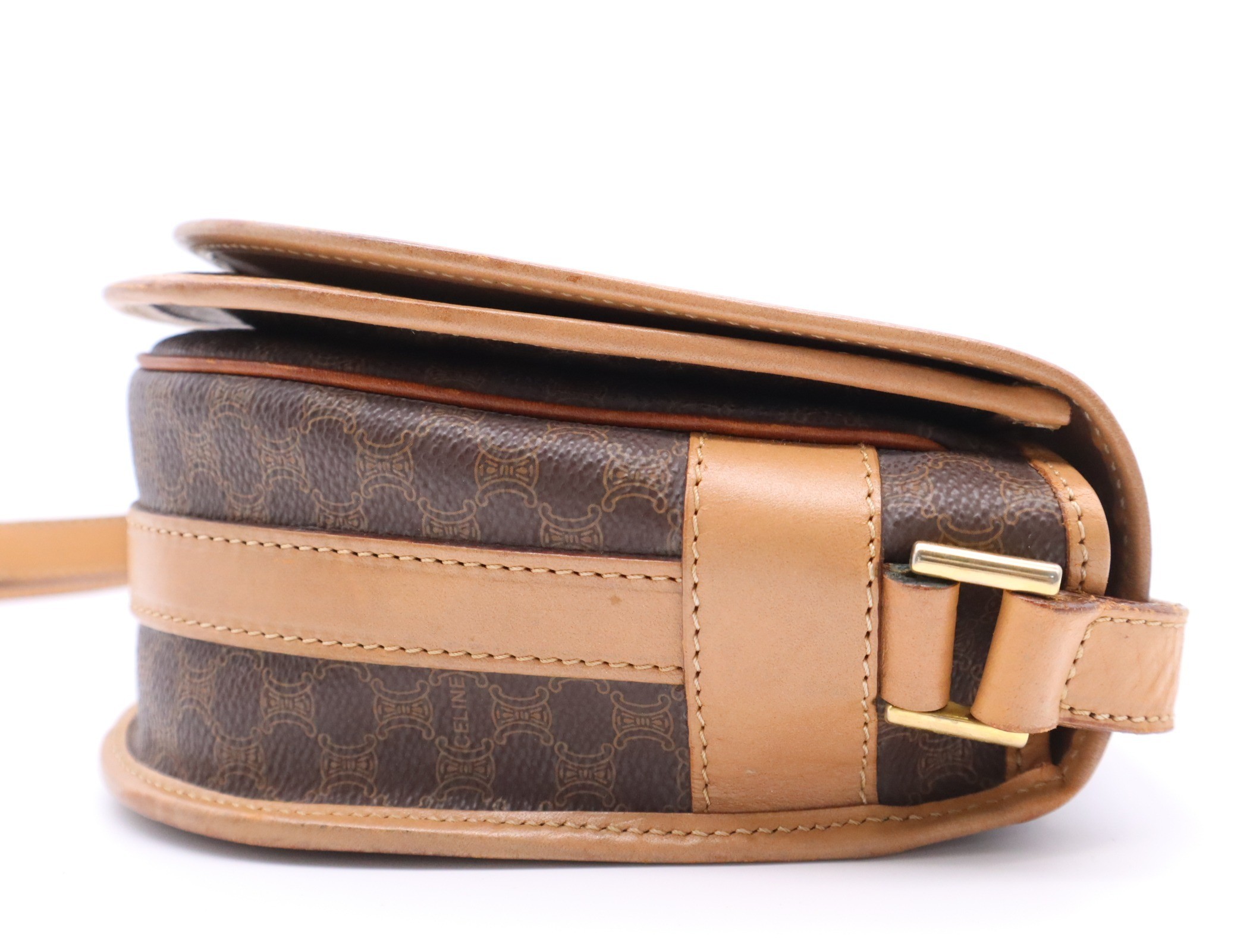 PVC x Leather Macadam Shoulder Bag, Brown, Gold Hardware — view 5