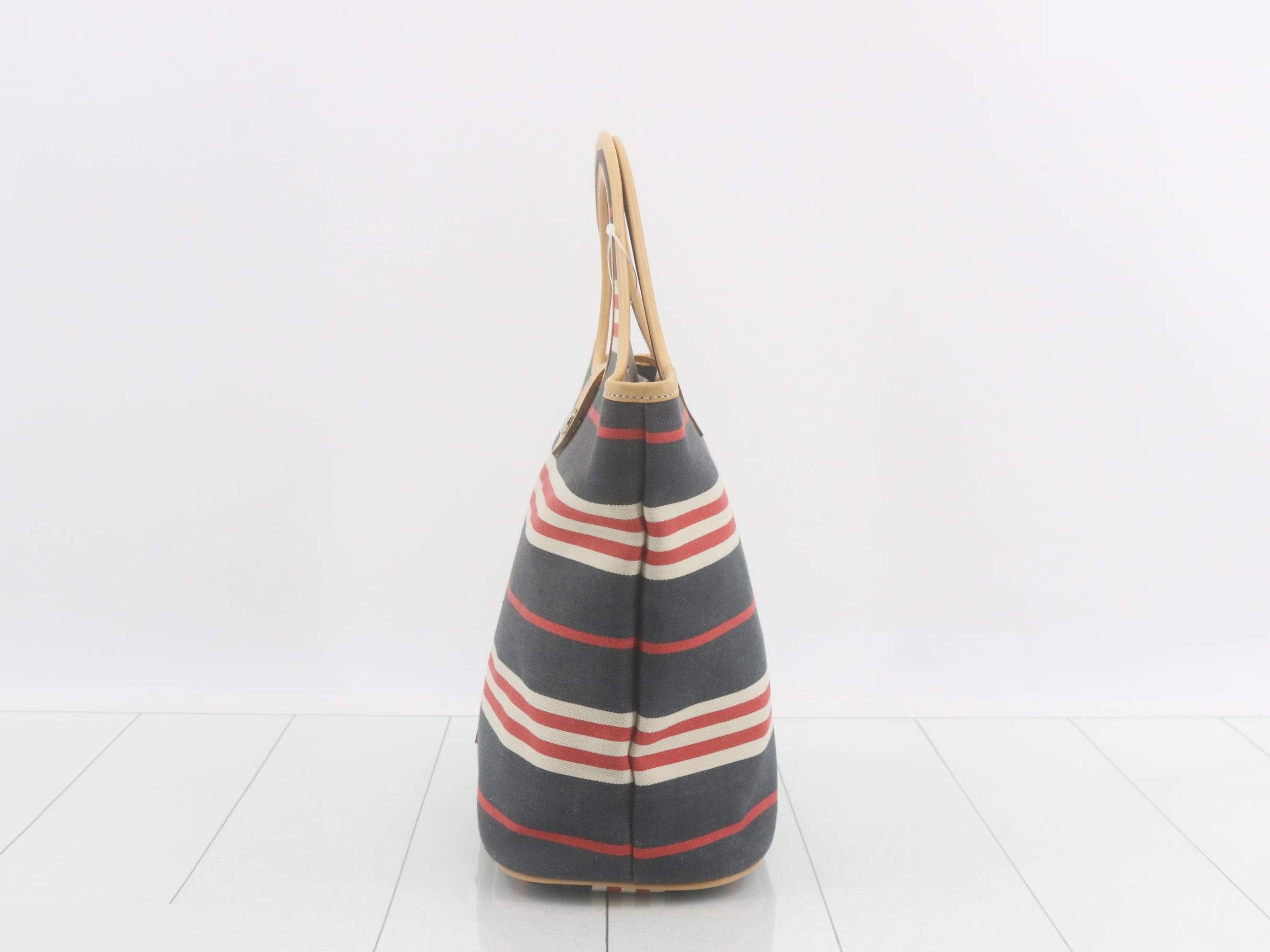 Denim striped Shadow Horse button handbag — view 3