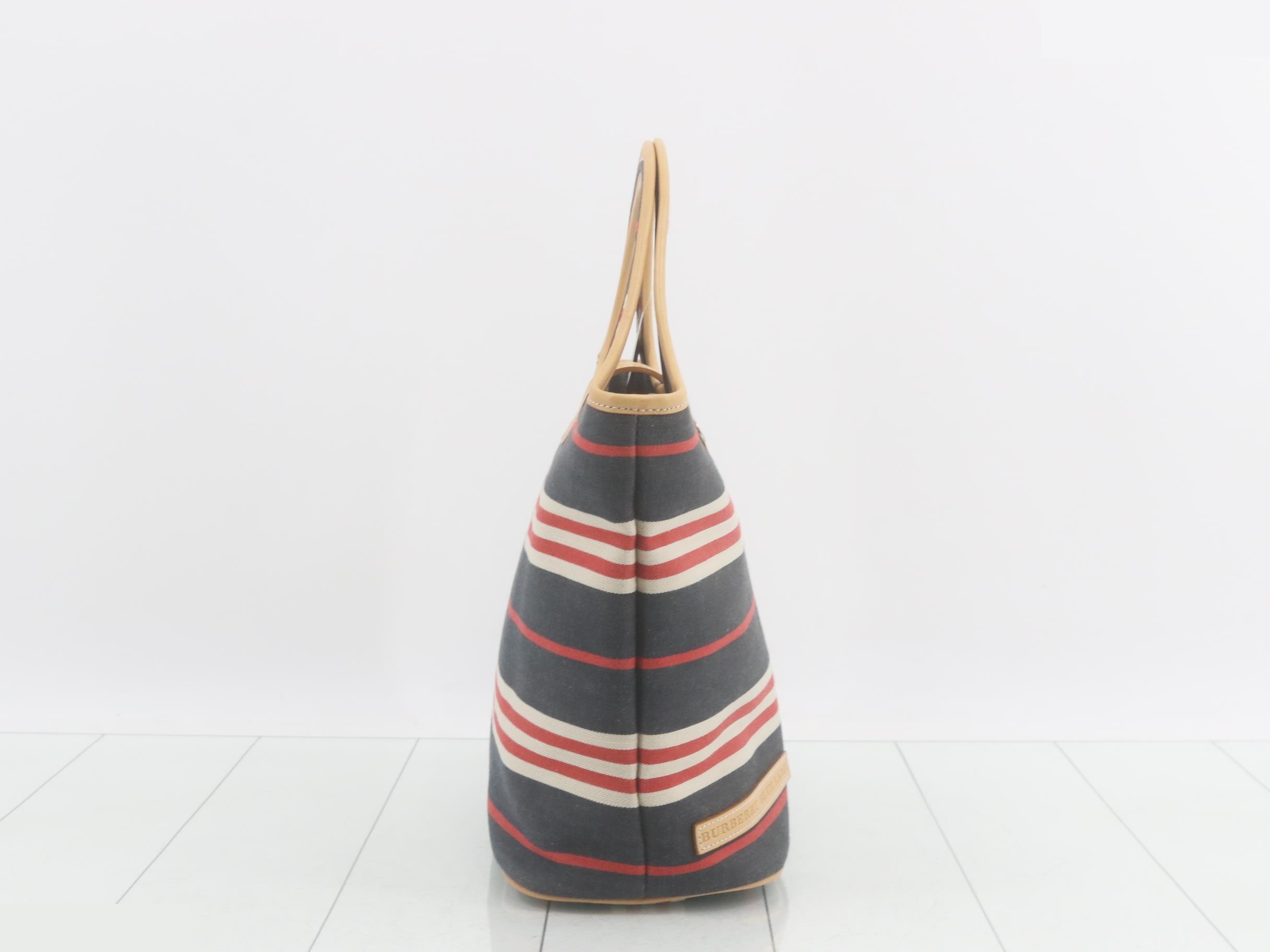 Denim striped Shadow Horse button handbag — view 4
