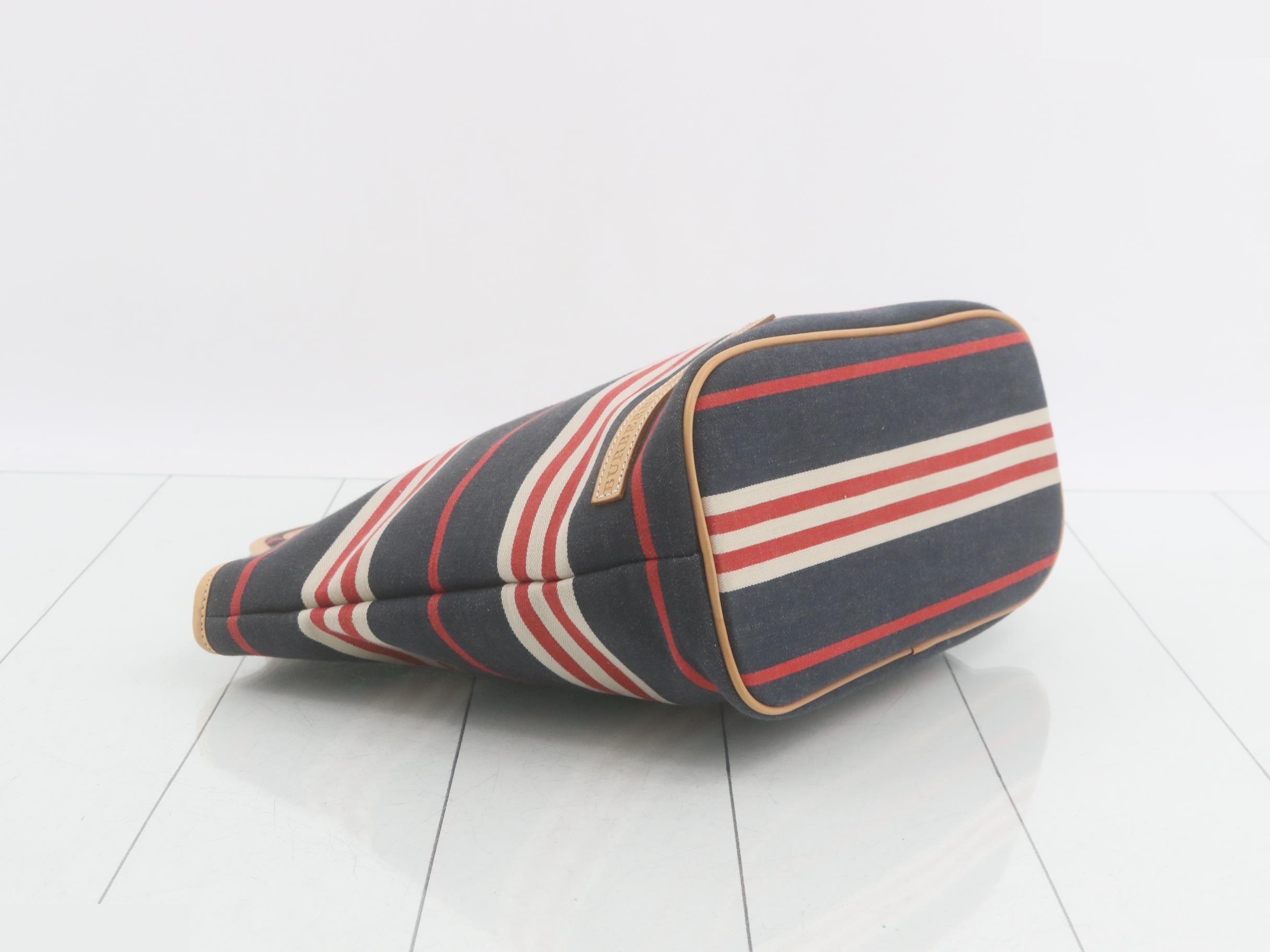 Denim striped Shadow Horse button handbag — view 5