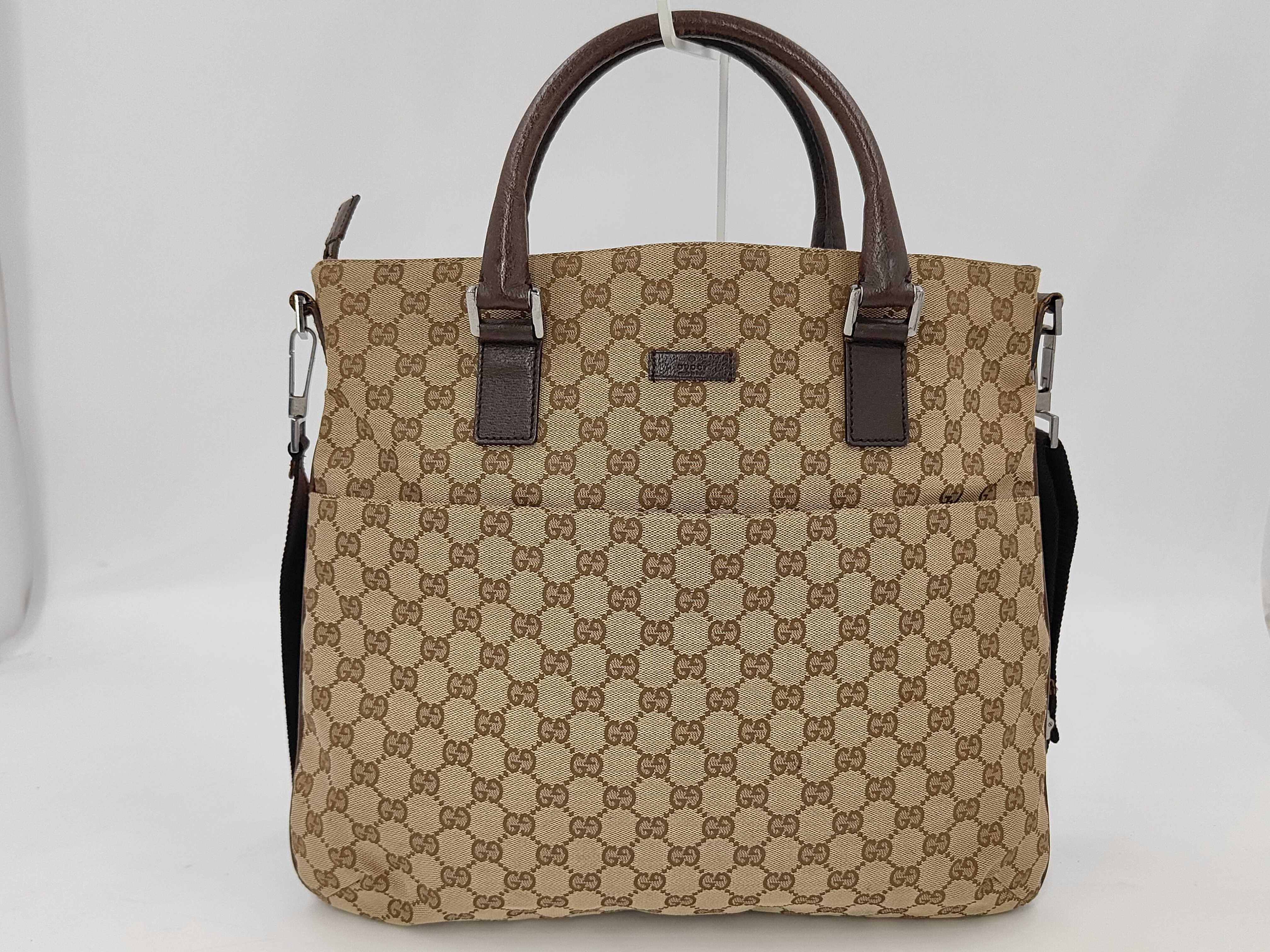 GG Canvas 2-way Brown Tote Bag