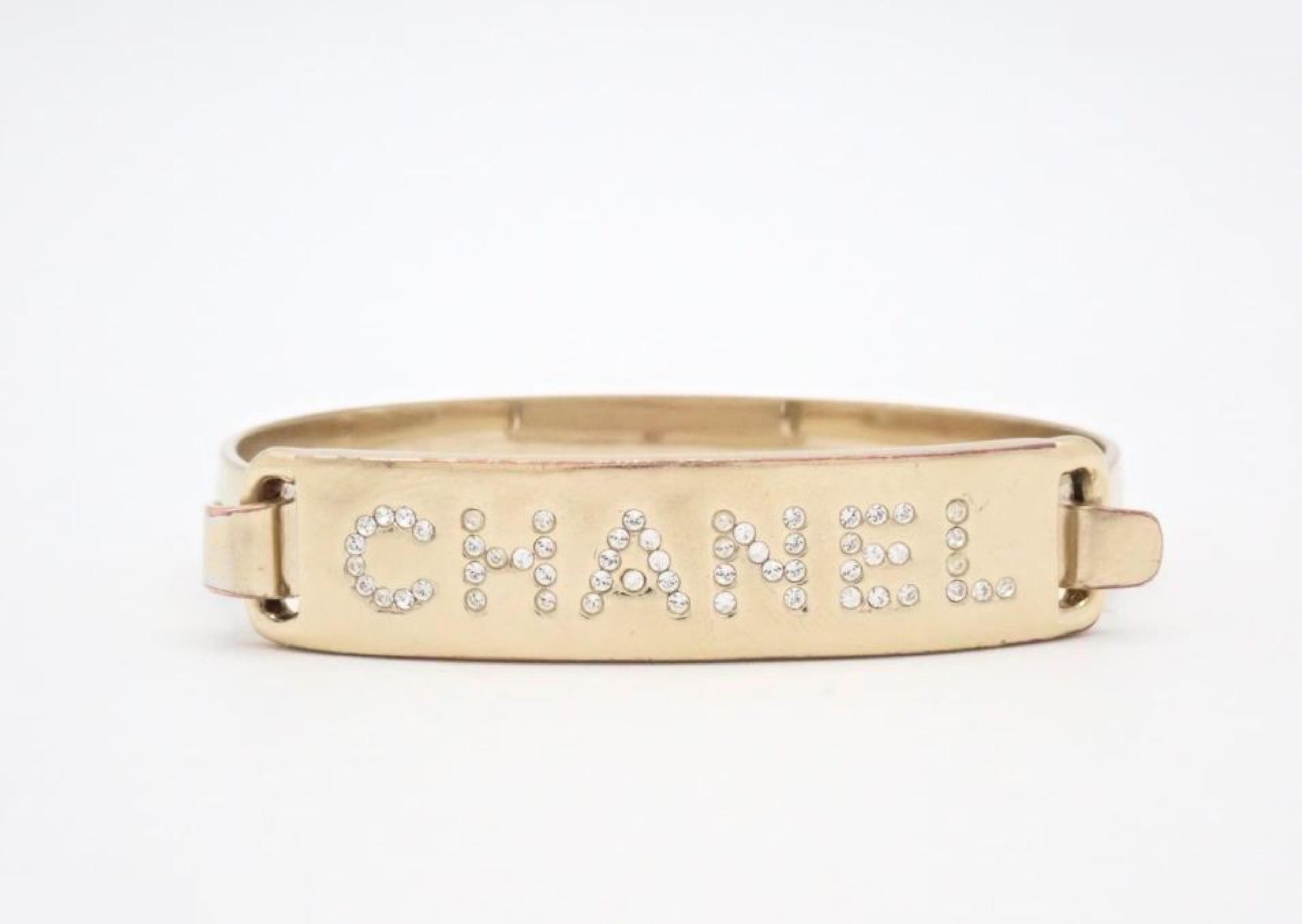 rhinestone gold bangle bracelet (with comments)