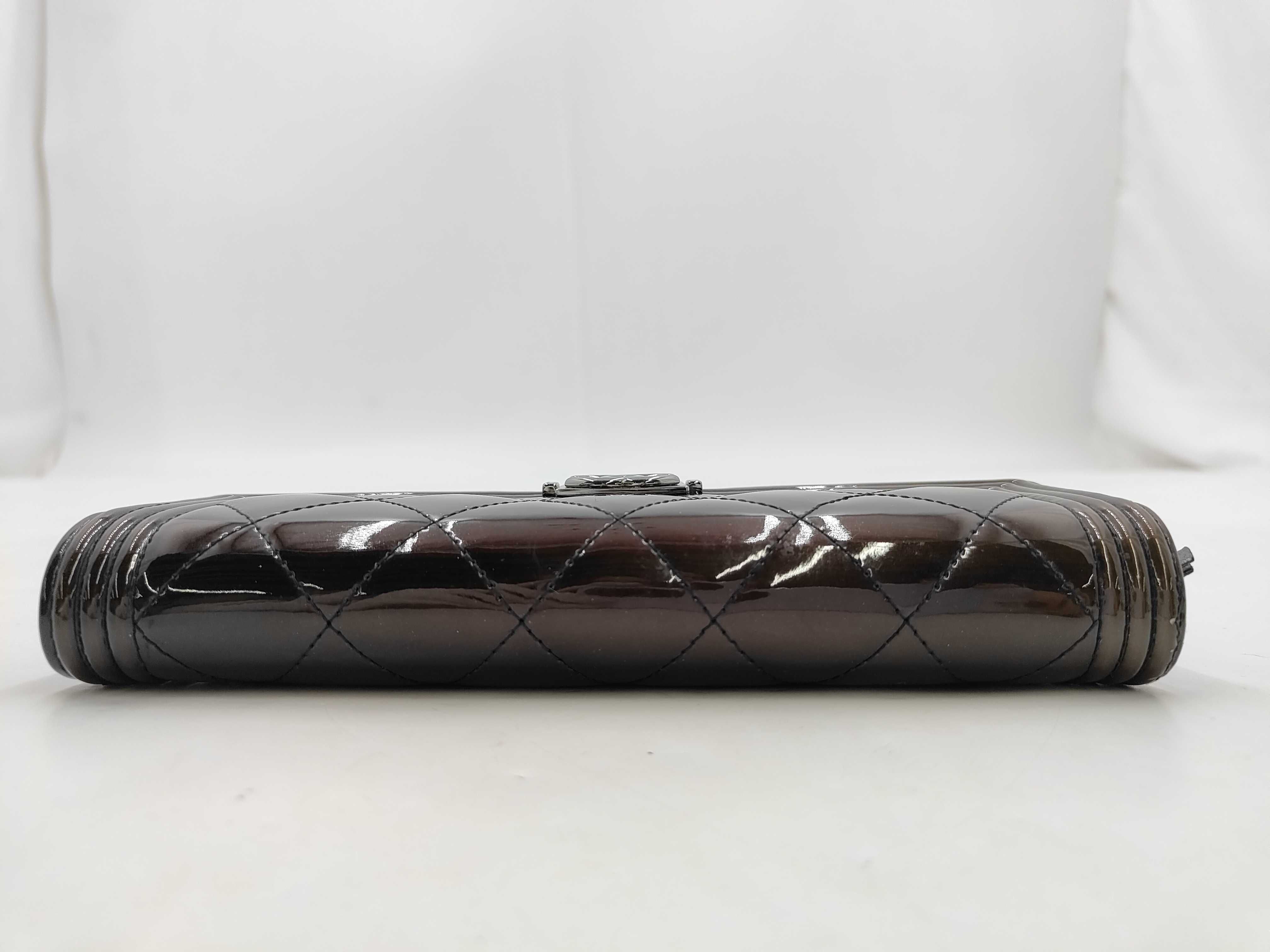 Boy Chanel Long Wallet, Enamel Black Wallet — view 5