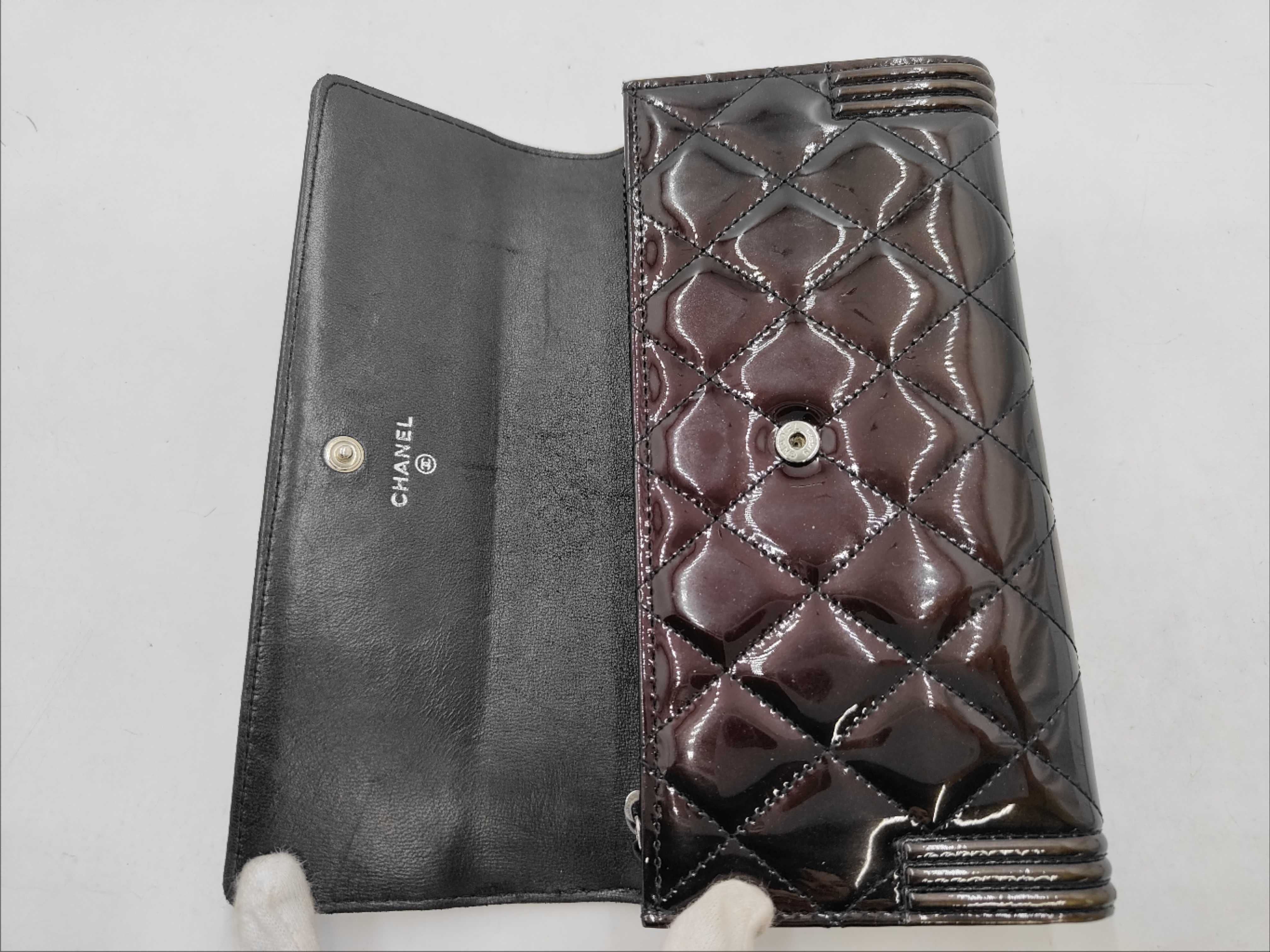 Boy Chanel Long Wallet, Enamel Black Wallet — view 8