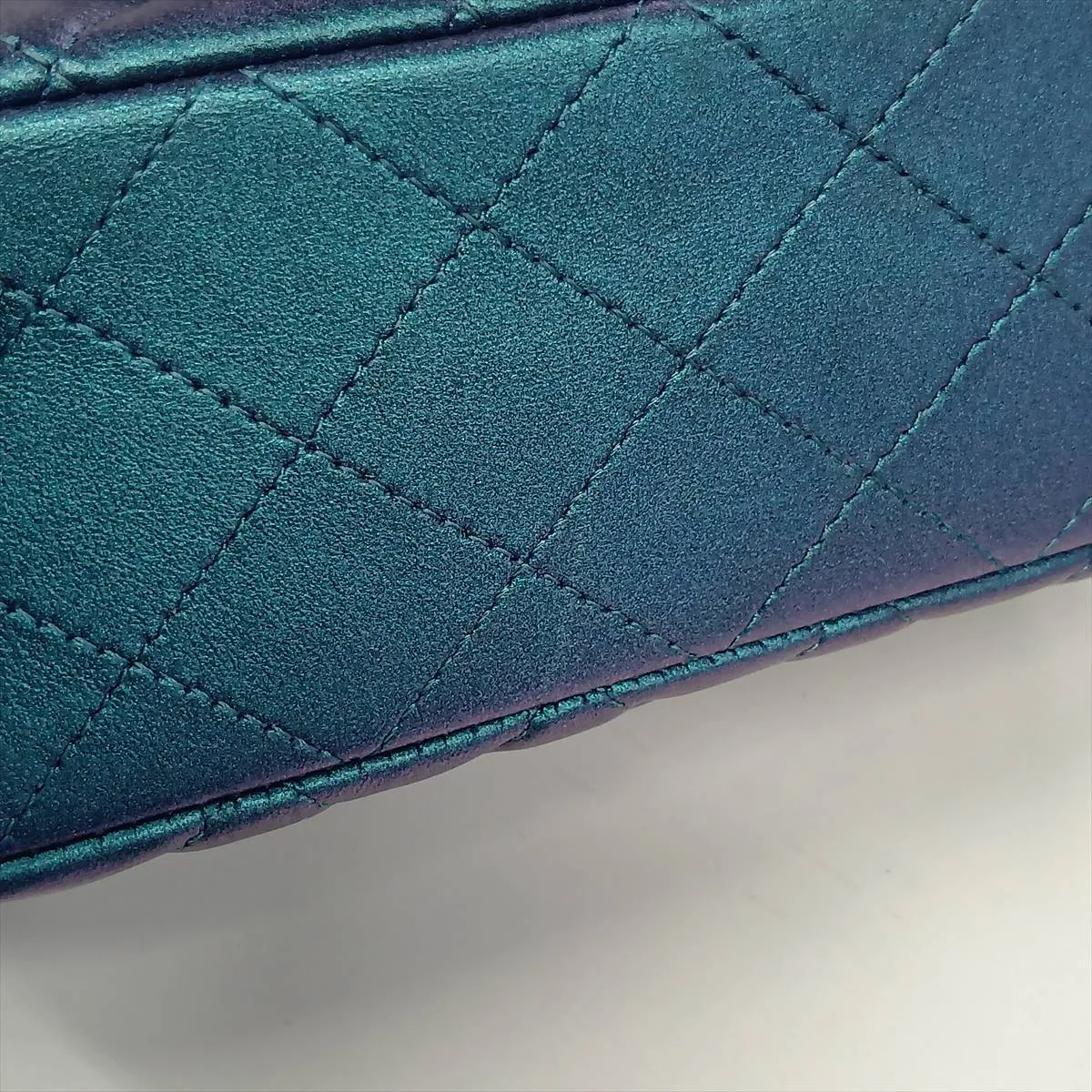 Mini Matelassé 20 Lambskin Single Flap Single Chain Bag, Blue x Purple, Silver Hardware, 23654439, Serial Number 23-series, A69900 — view 12