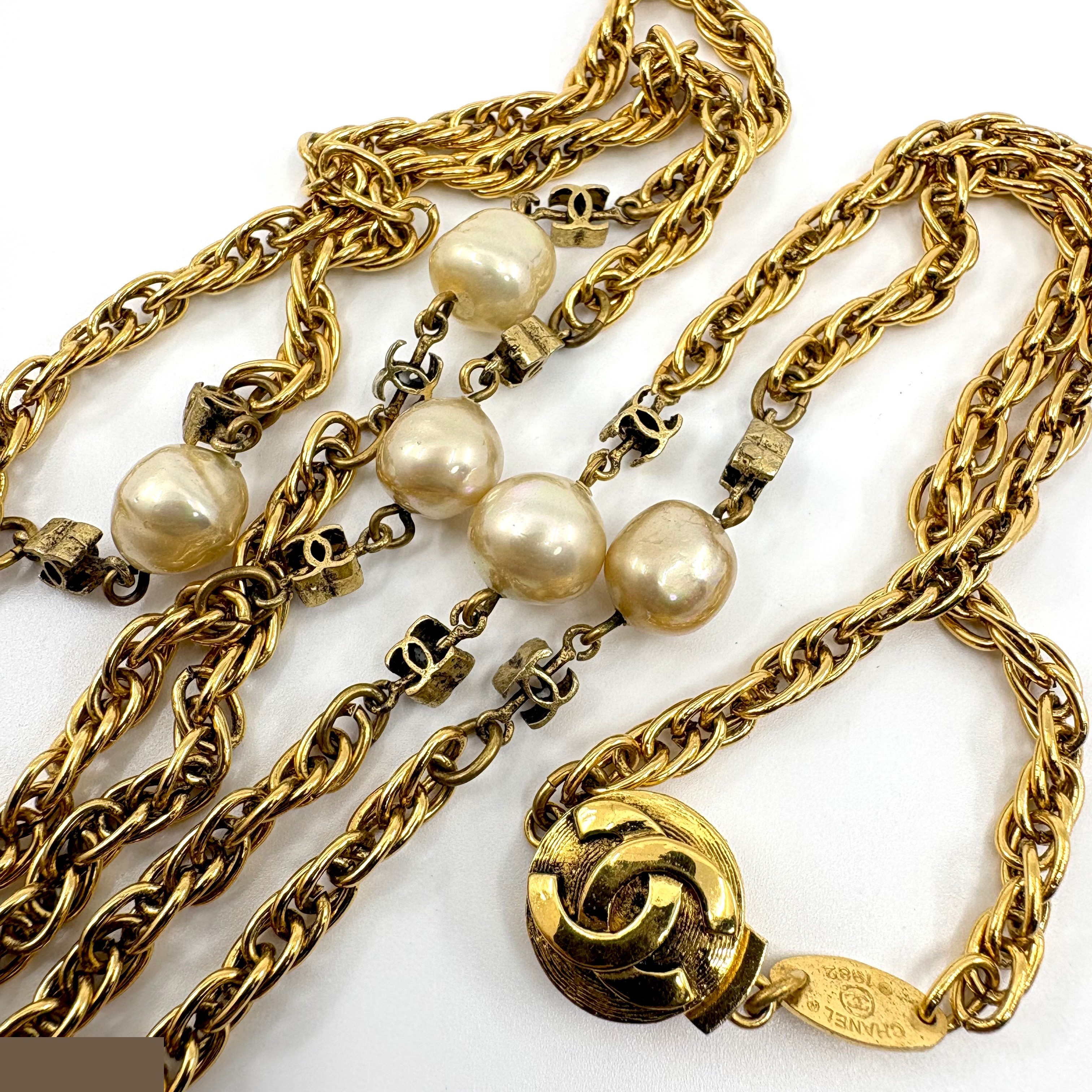 Coco Mark Pearl (Precious Metal) Necklace Pendant, Chain approx. 100cm