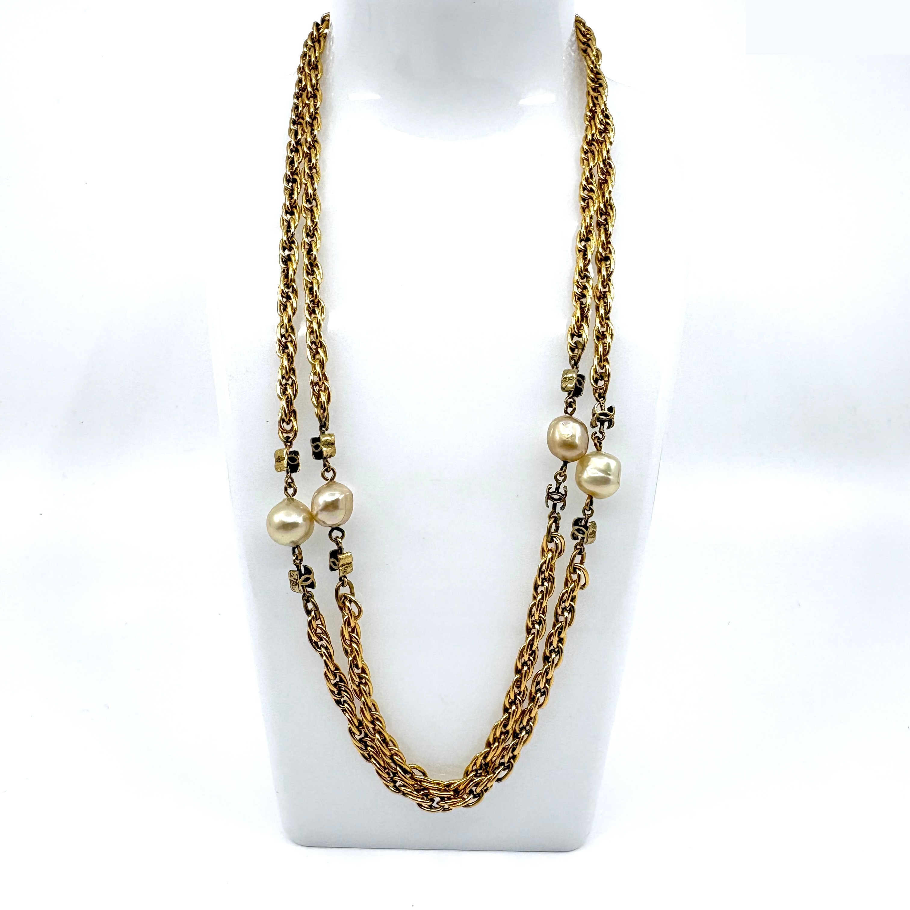 Coco Mark Pearl (Precious Metal) Necklace Pendant, Chain approx. 100cm — view 2