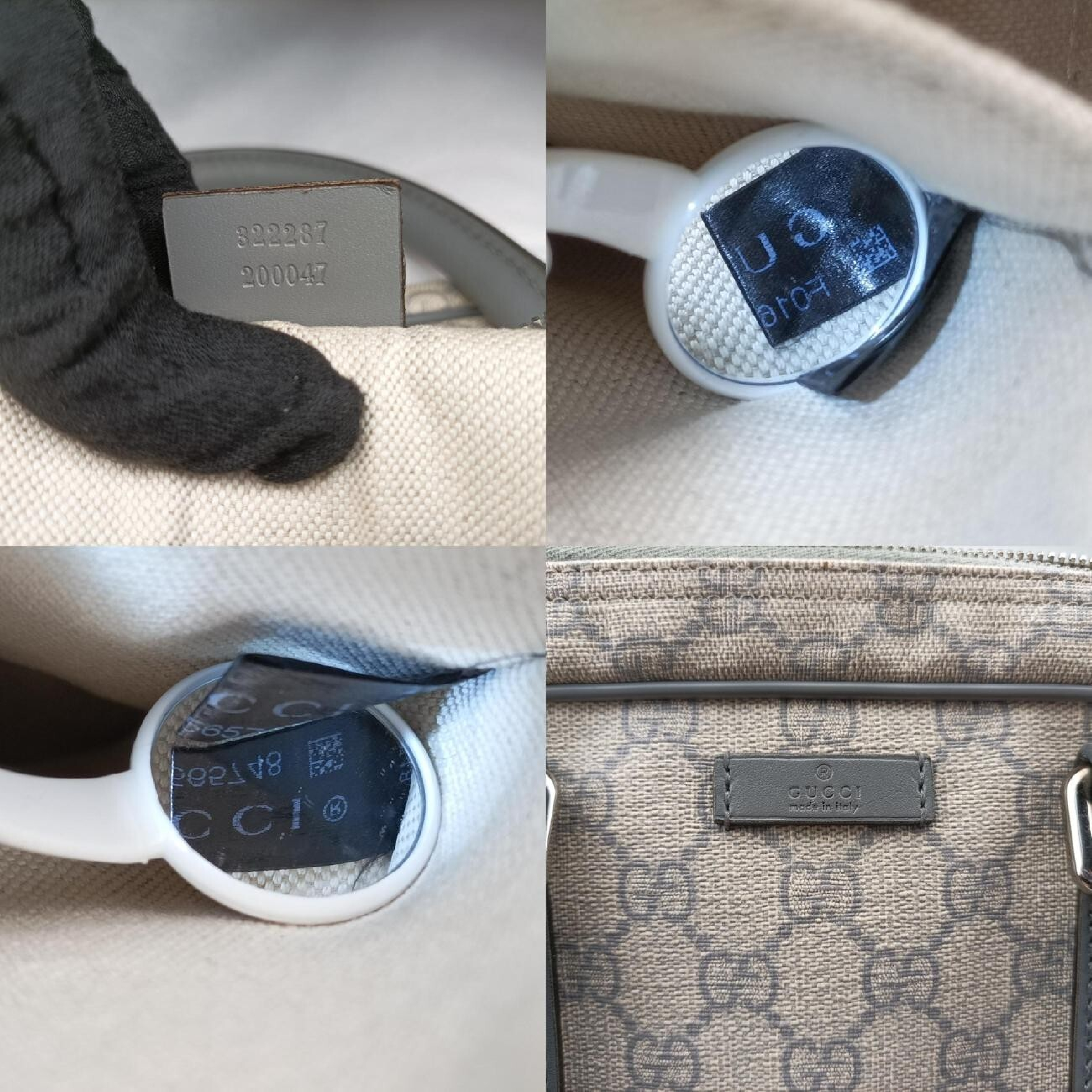 GG Supreme Beige x Gray PVC Coated Canvas x Leather Handbag 322287 F016565748 — view 8