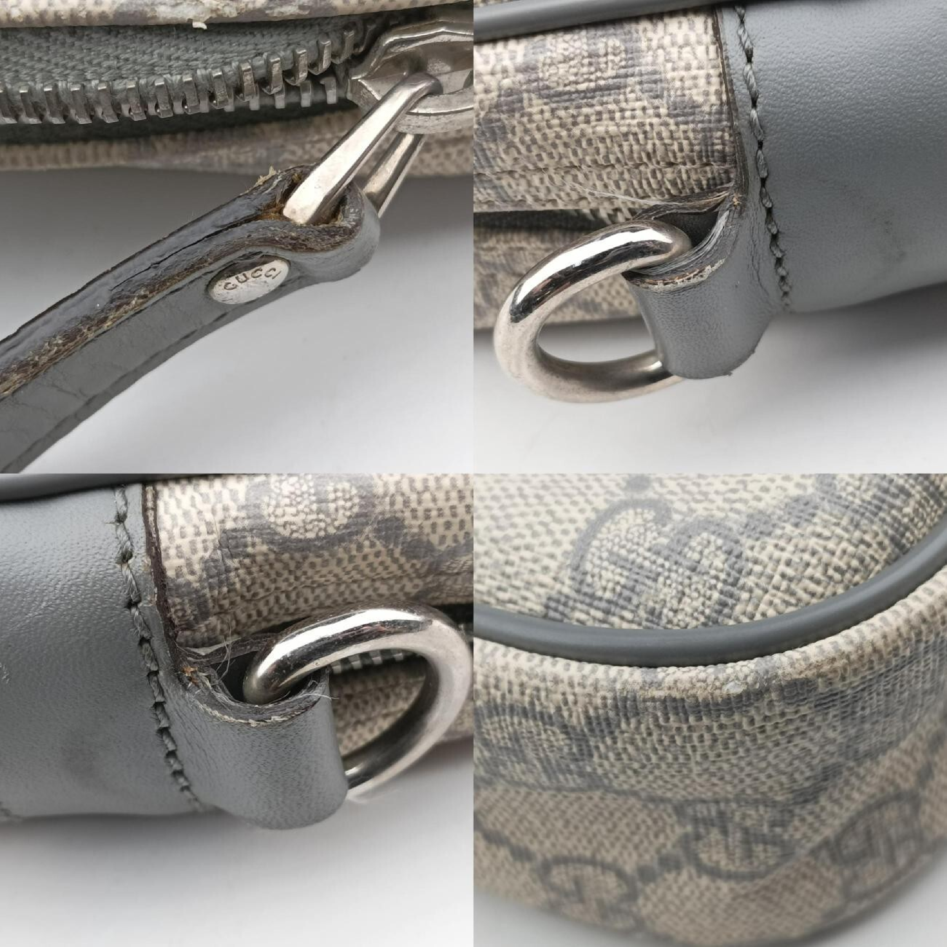 GG Supreme Beige x Gray PVC Coated Canvas x Leather Handbag 322287 F016565748 — view 9