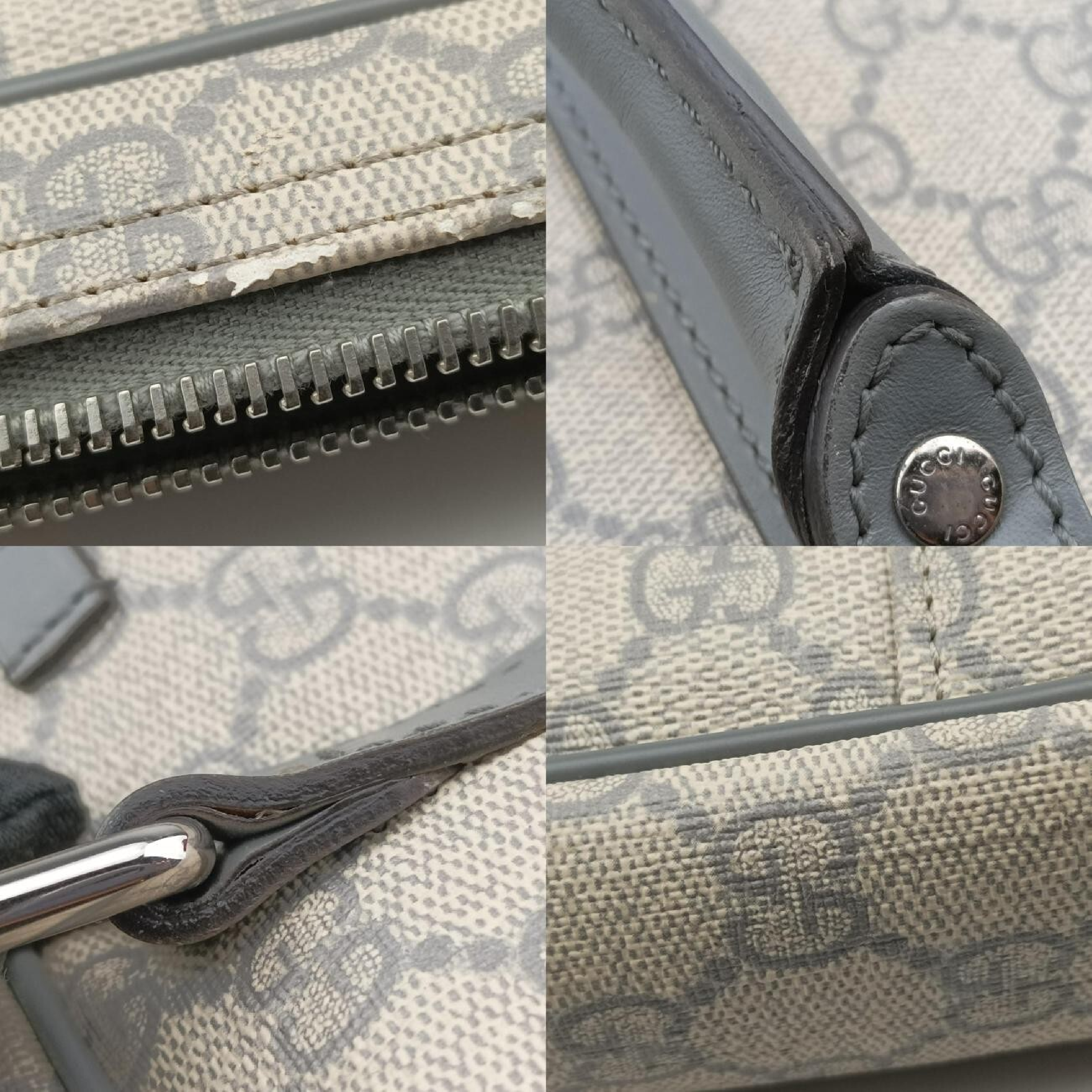 GG Supreme Beige x Gray PVC Coated Canvas x Leather Handbag 322287 F016565748 — view 10