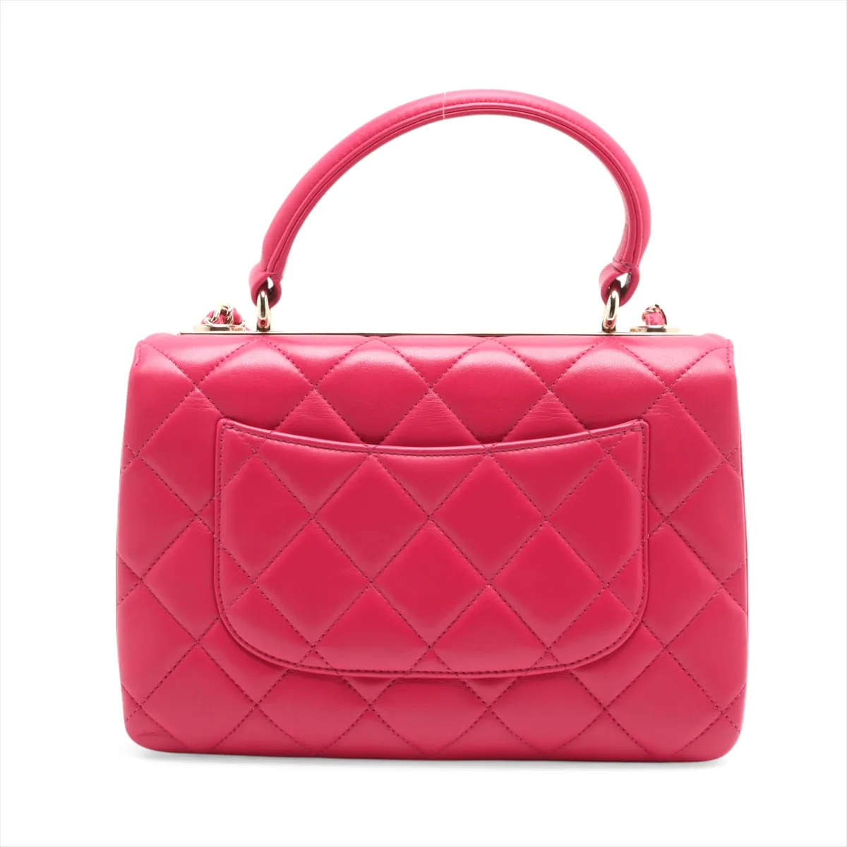 Trendy CC Lambskin 2WAY Handbag Pink Gold Hardware 24167016 24th Series — view 2