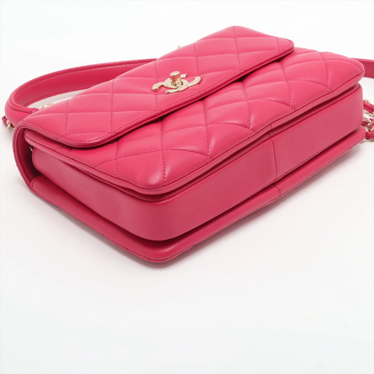 Trendy CC Lambskin 2WAY Handbag Pink Gold Hardware 24167016 24th Series — view 4