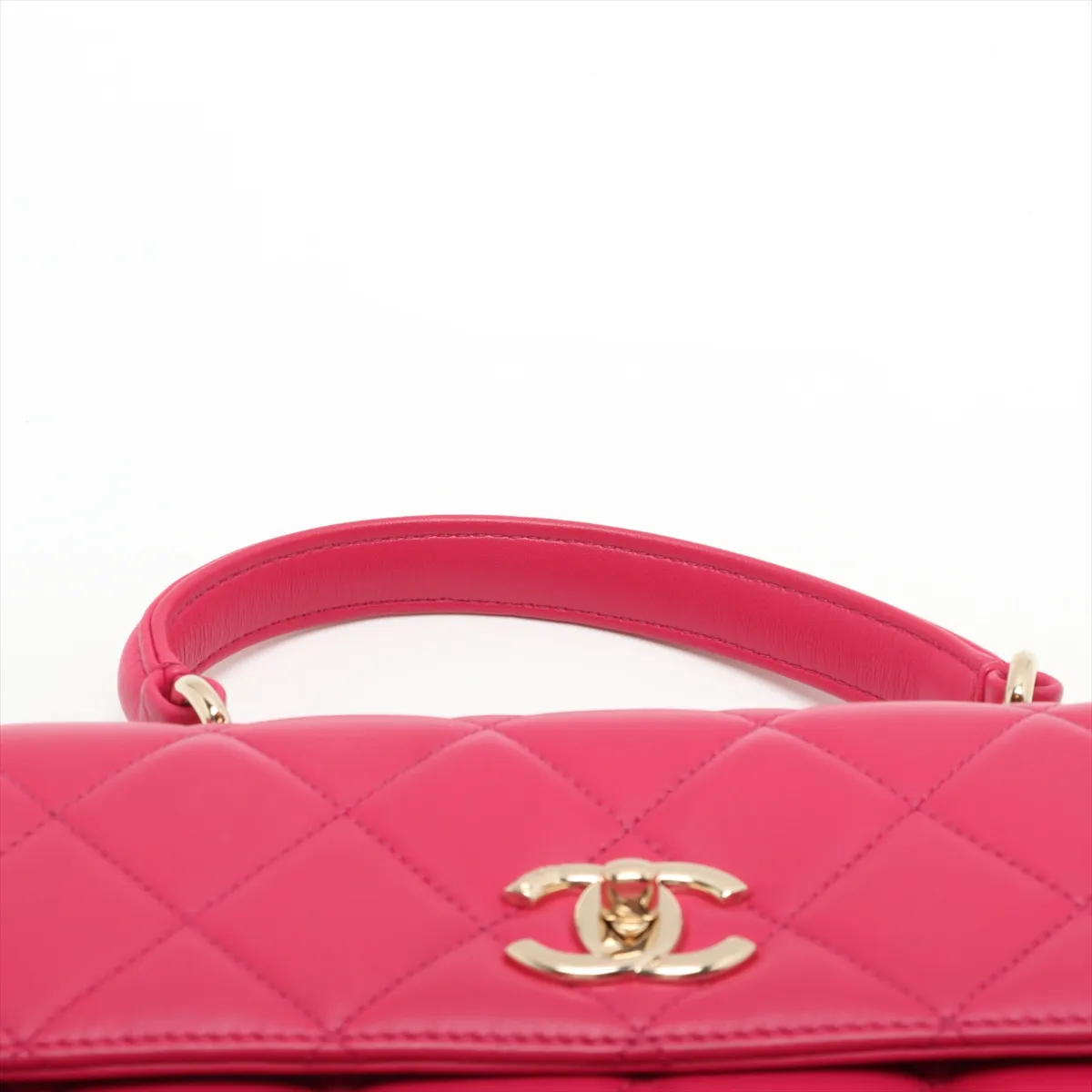 Trendy CC Lambskin 2WAY Handbag Pink Gold Hardware 24167016 24th Series — view 6