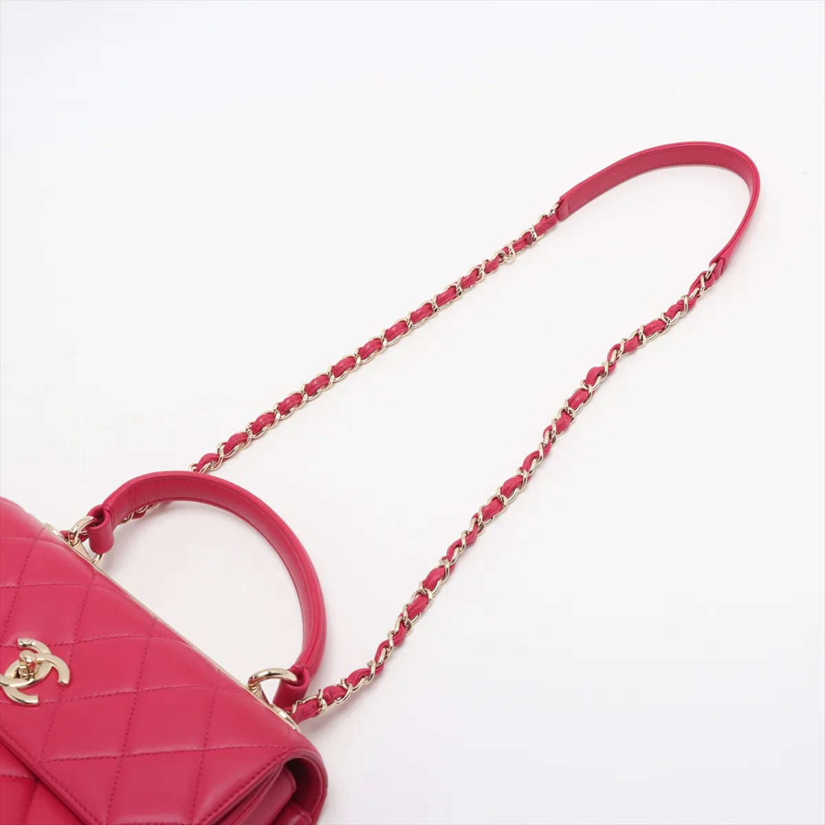Trendy CC Lambskin 2WAY Handbag Pink Gold Hardware 24167016 24th Series — view 7