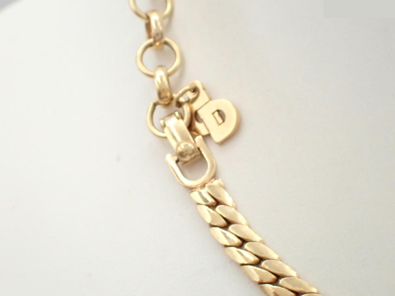 Colored stone and rhinestone necklace, chain approximately 44cm — view 2