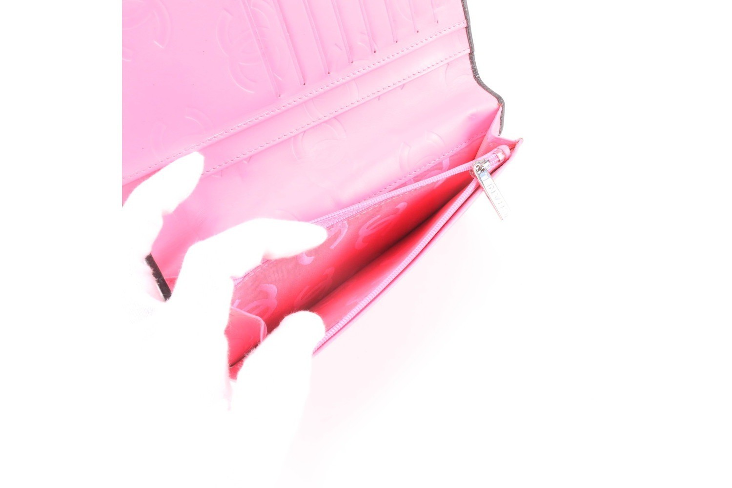 Cambon Line Leather Long Wallet with Guarantee, Serial Number, and Boutique Seal — view 8