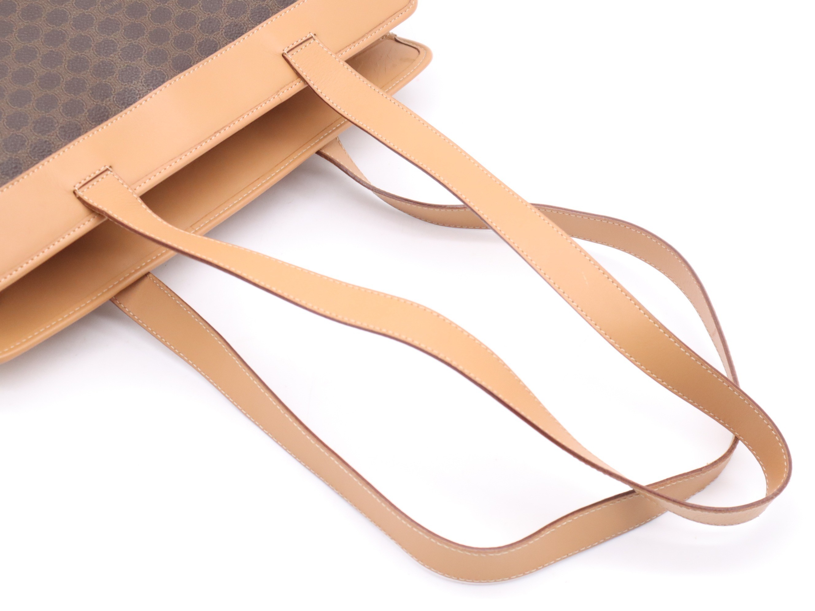 PVC x Leather Macadam Tote Bag, Brown/Orange, Gold Hardware — view 6