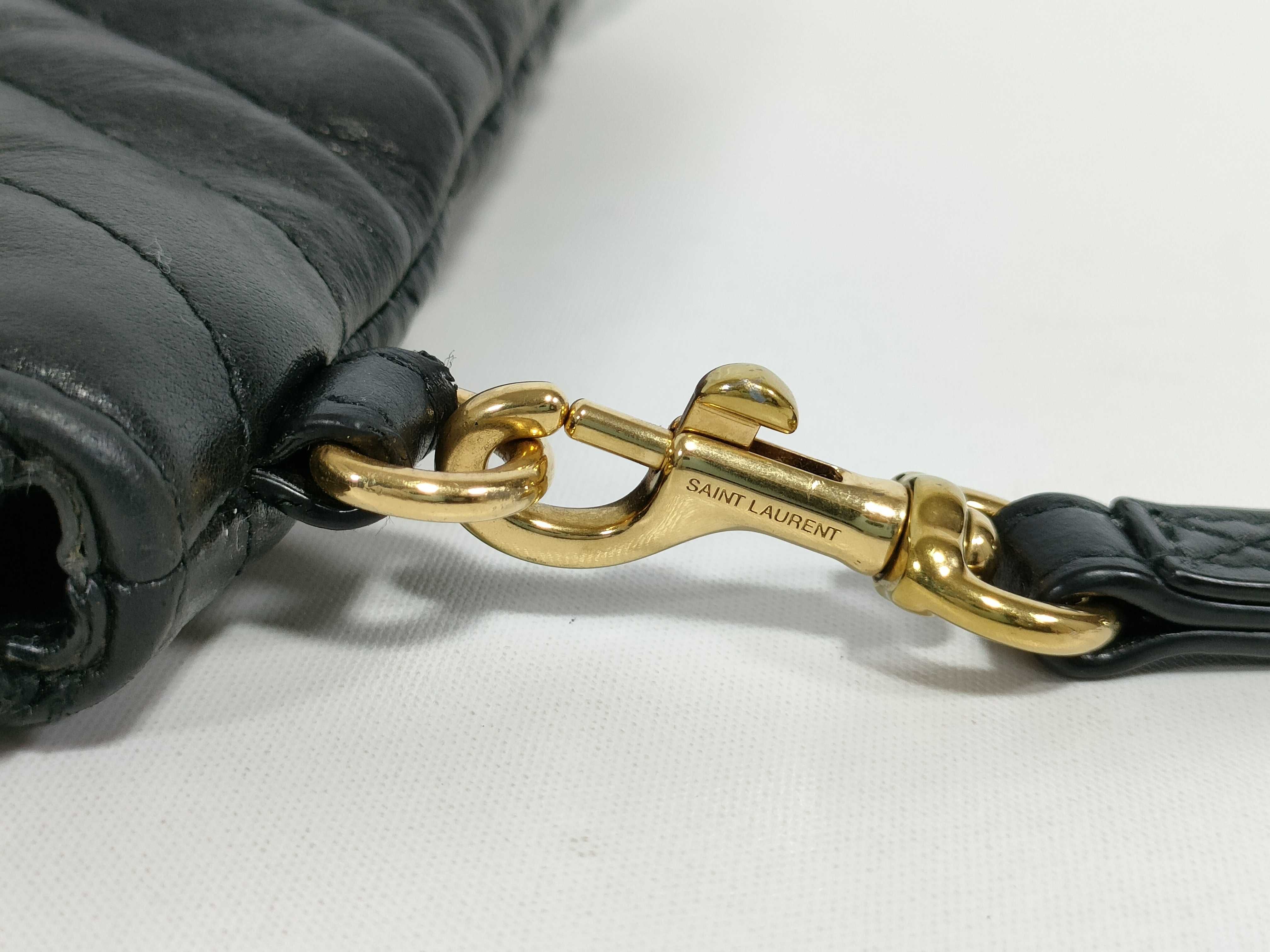 Matelasse Clutch Bag Black Gold Hardware — view 5