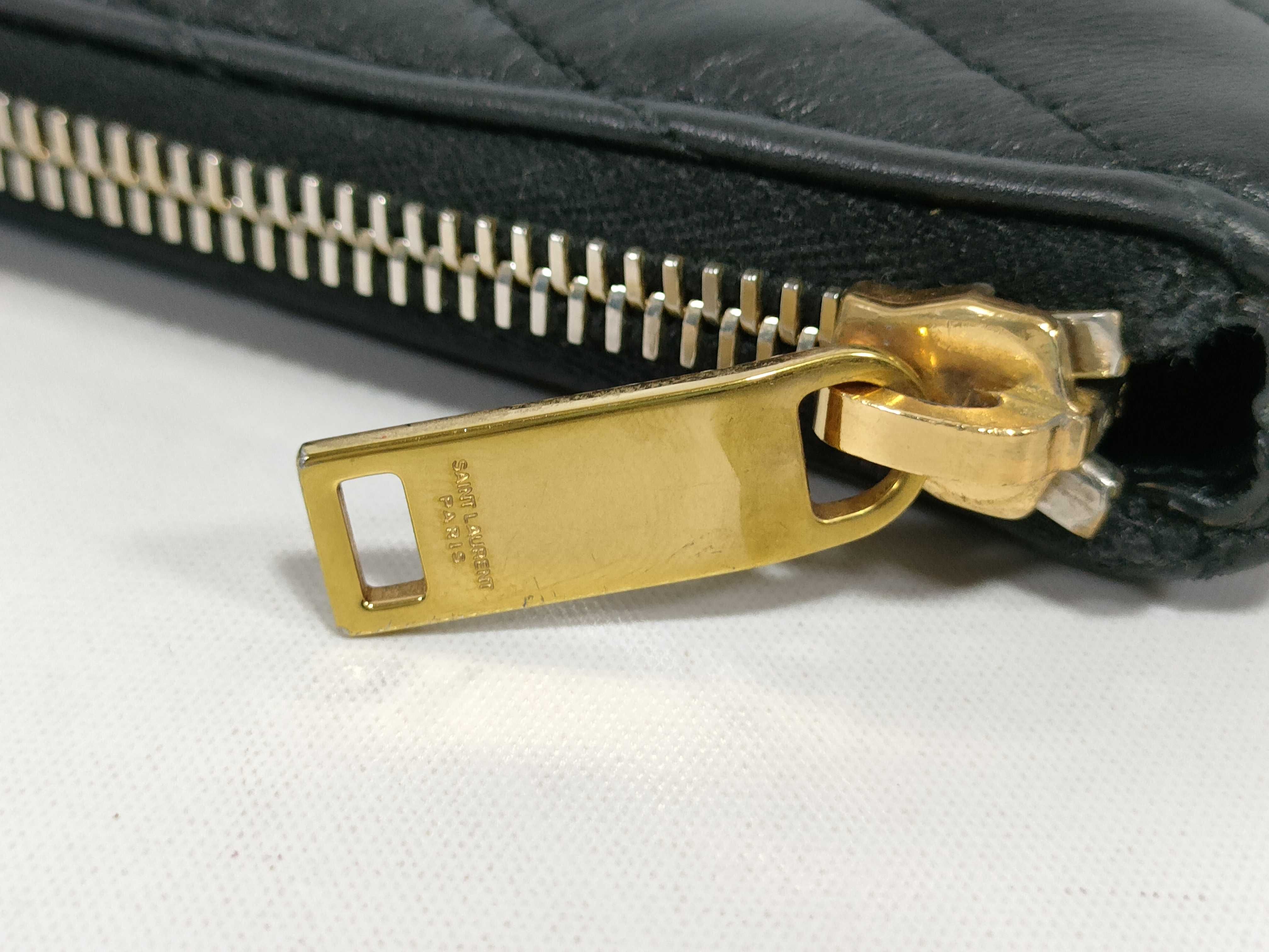 Matelasse Clutch Bag Black Gold Hardware — view 6